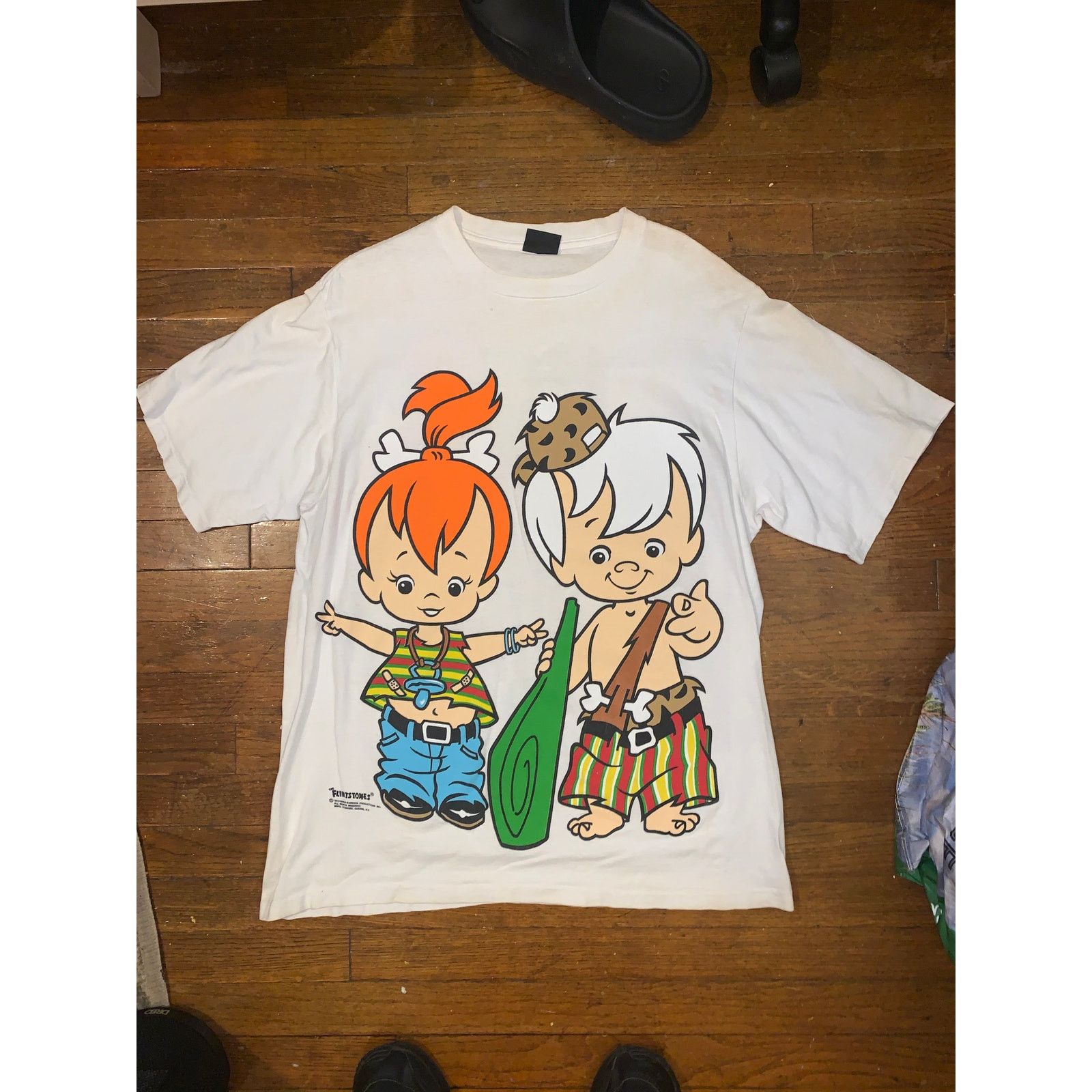 Other × Vintage Flintstones Bamm-Bamm Pebbles Tee Single Stitch AOP XL White Size US XL / EU 56 / 4 - 2 Thumbnail