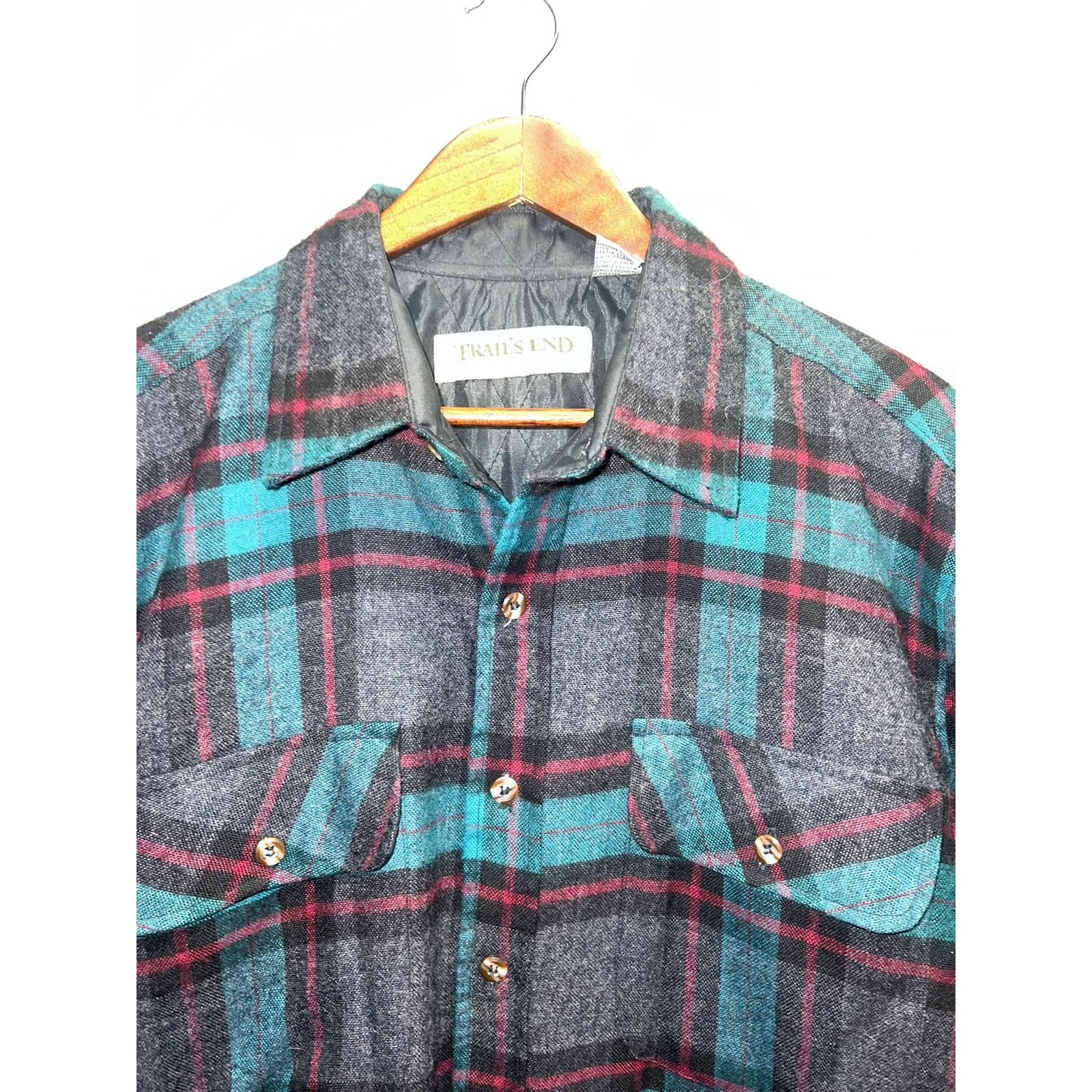 Vintage Vintage Trail's End Flannel Shirt Quilted Lined Plaid VTG L Size US L / EU 52-54 / 3 - 2 Thumbnail