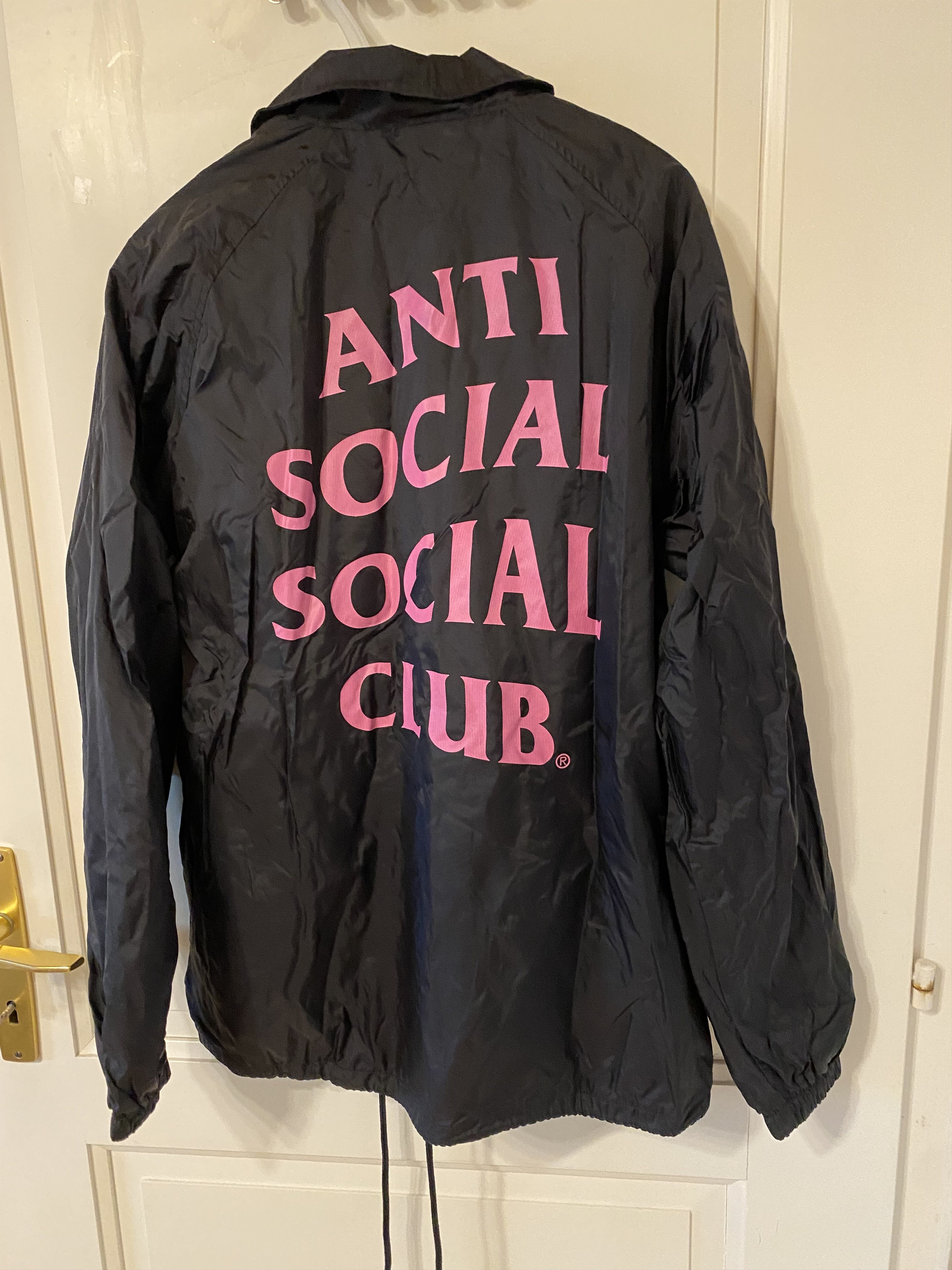 Anti Social Social Club Parka Coach Jacket black logo
