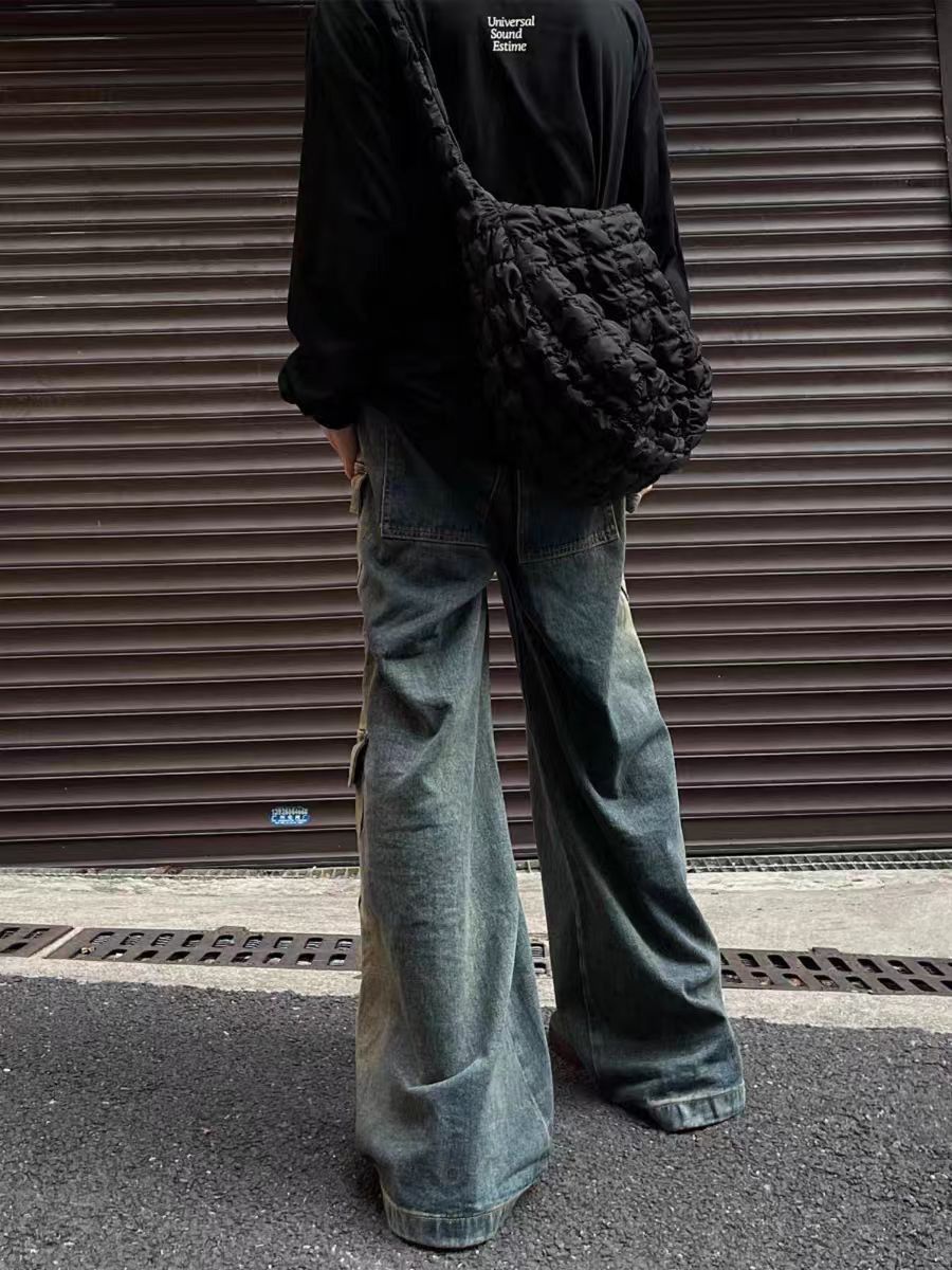 Japanese Brand × Jean Vintage micro flare baggy work jeans Size US 34 / EU 50 - 4 Thumbnail