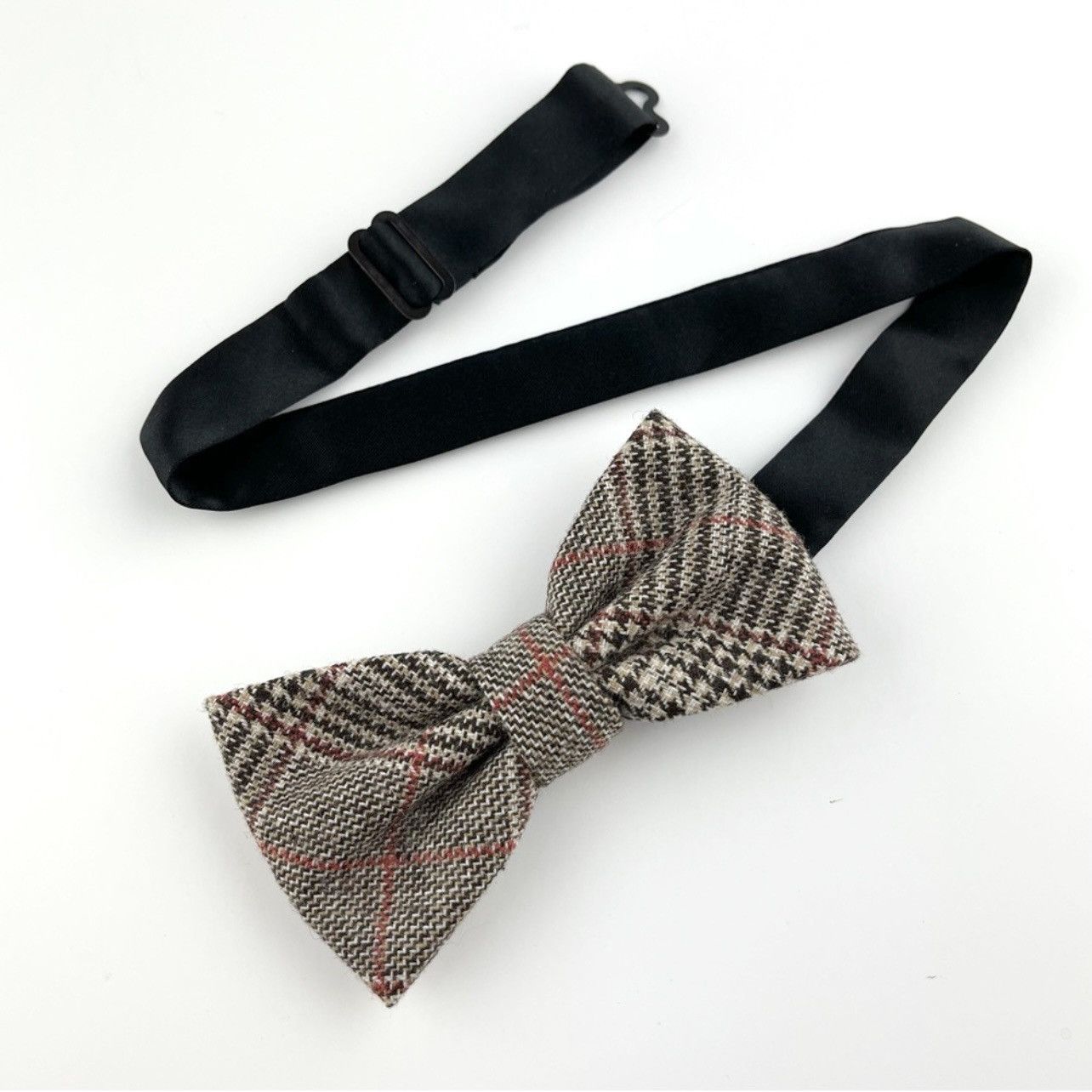 Other Men’s Glencheck Wool Bow Tie & Navy Floral Pocket Square Set Size ONE SIZE - 3 Thumbnail