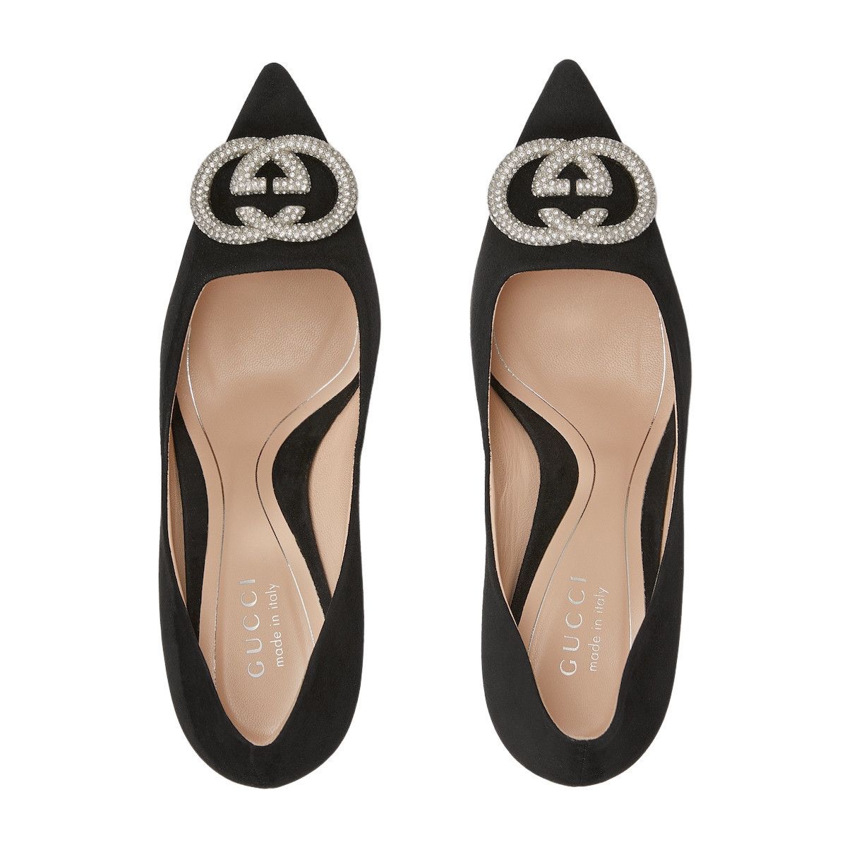 Gucci GUCCI $1380 Black Crystal Interlocking G Pumps New & Authent Size US 7 / IT 37 - 4 Thumbnail