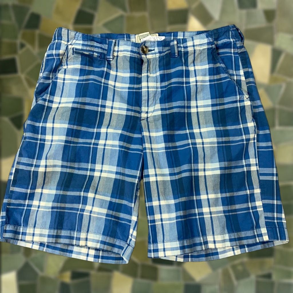 Vintage VINTAGE L.L. Bean Mens Shorts Bermuda 34W Cotton Plaid Blue Spring Summer Casual Size US 34 / EU 50 - 1 Thumbnail