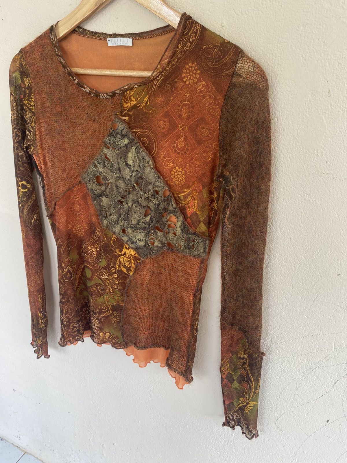 Elena Dawson Elena D. Hybrid Mesh Long Sleeves Size S / US 4 / IT 40 - 2 Thumbnail