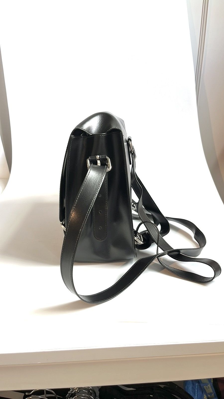 Jil Sander Jil Sander Navy Leather Convertible Buckled-Flap Backpack Size ONE SIZE - 4 Thumbnail