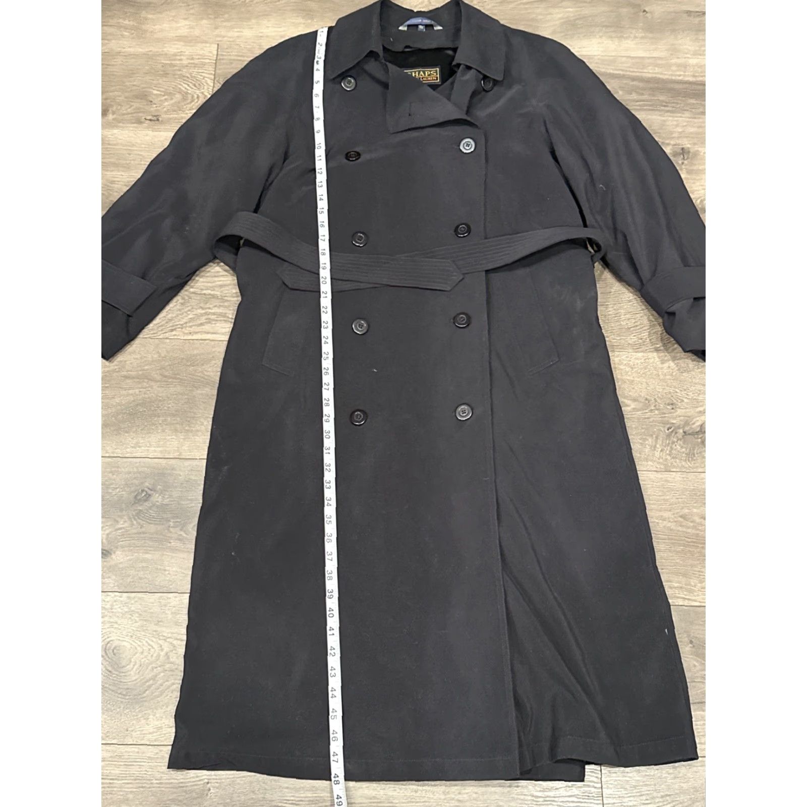 Ralph Lauren Chaps Ralph Lauren Men's Jacket Trench Coat 42L Black Polyester Long Sleeve Zip Regular Shirt/Coat Mens Size US XS / EU 42 / 0 - 3 Thumbnail