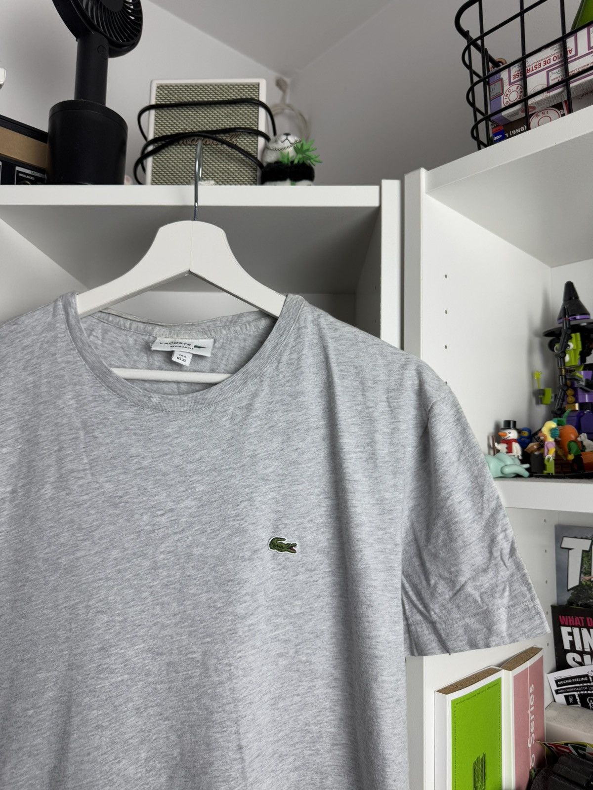 Designer × Lacoste Lacoste basic grey t-shirt / tee XL designer luxury tennis Size US XL / EU 56 / 4 - 3 Thumbnail