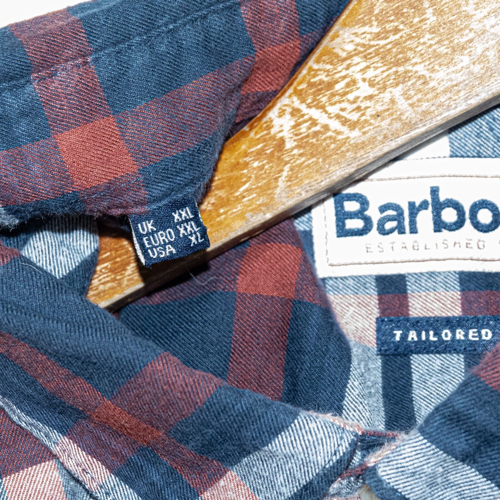 Barbour Barbour Tailored fit Button Down Flannel Shirt Blue Red Paid Size US XL / EU 56 / 4 - 6 Thumbnail