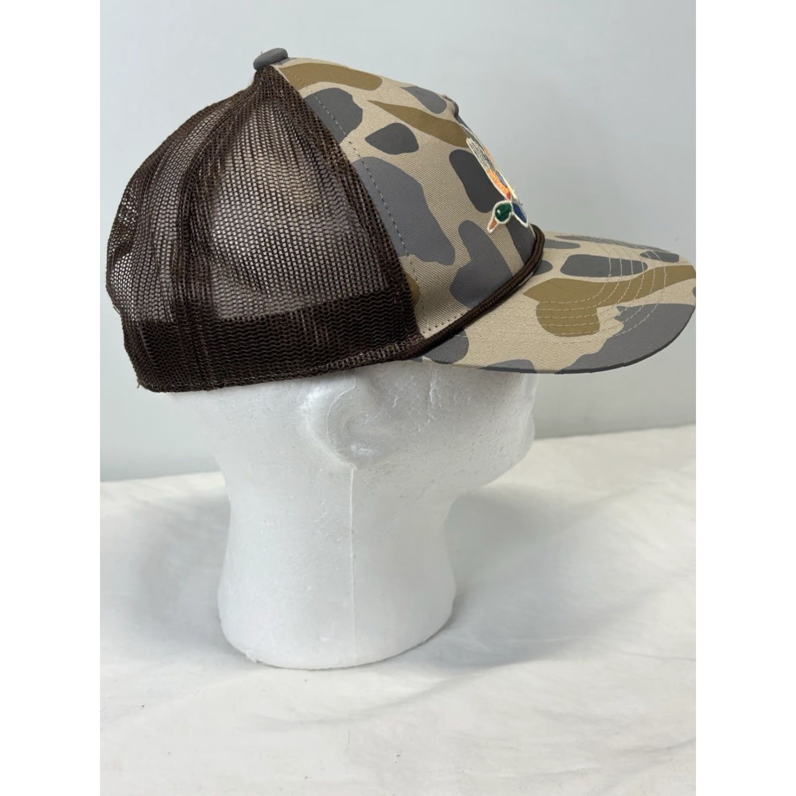Vintage Burlebo Baseball Cap Hat - Duck Camouflage Trucker Snapback Adjustable One Size Men Hunting Cap Brown with Rope Size ONE SIZE - 5 Thumbnail