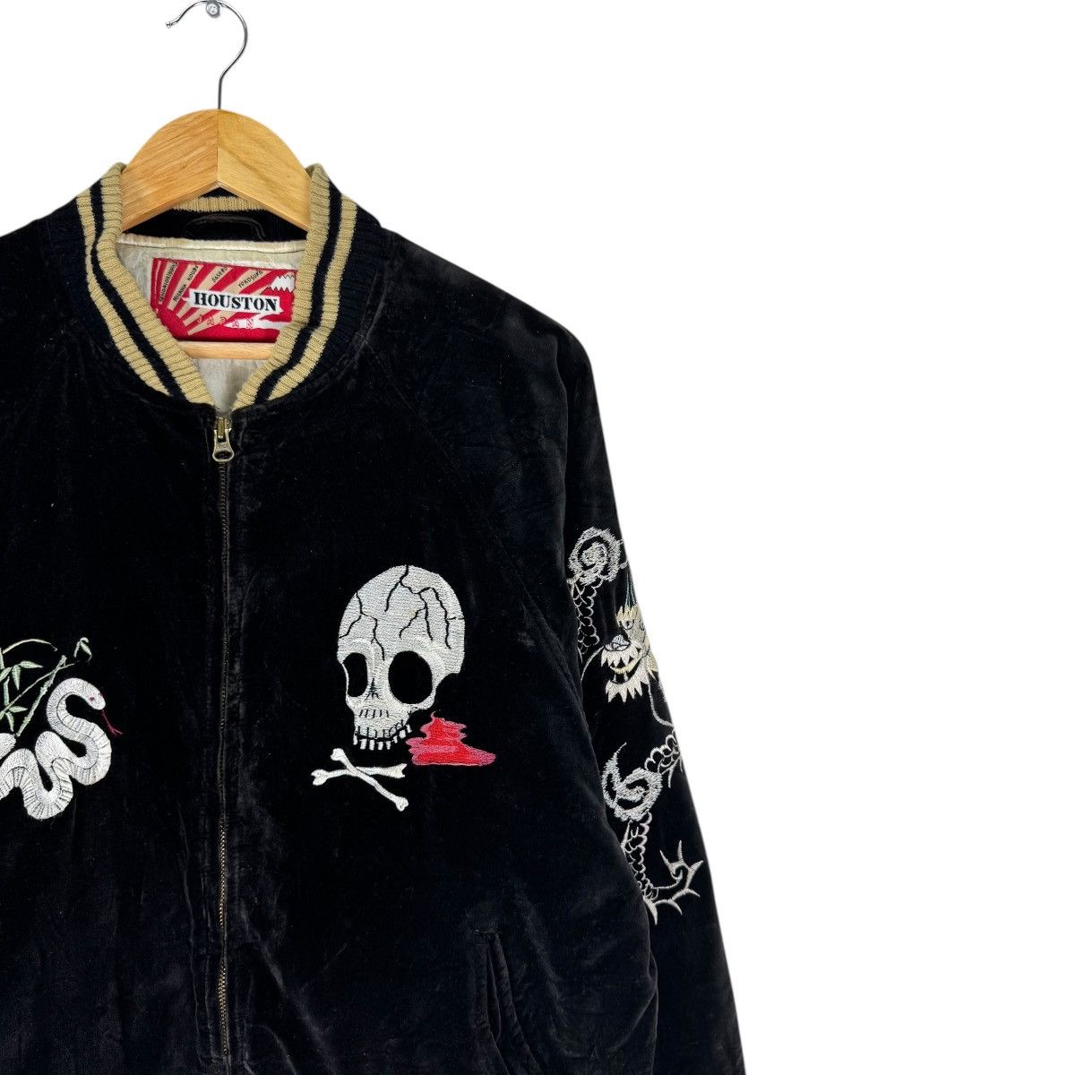 Japanese Brand ☀️HOUSTON JAPAN SPIDERWEB VELVET SUKAJAN JACKET Size US L / EU 52-54 / 3 - 3 Thumbnail
