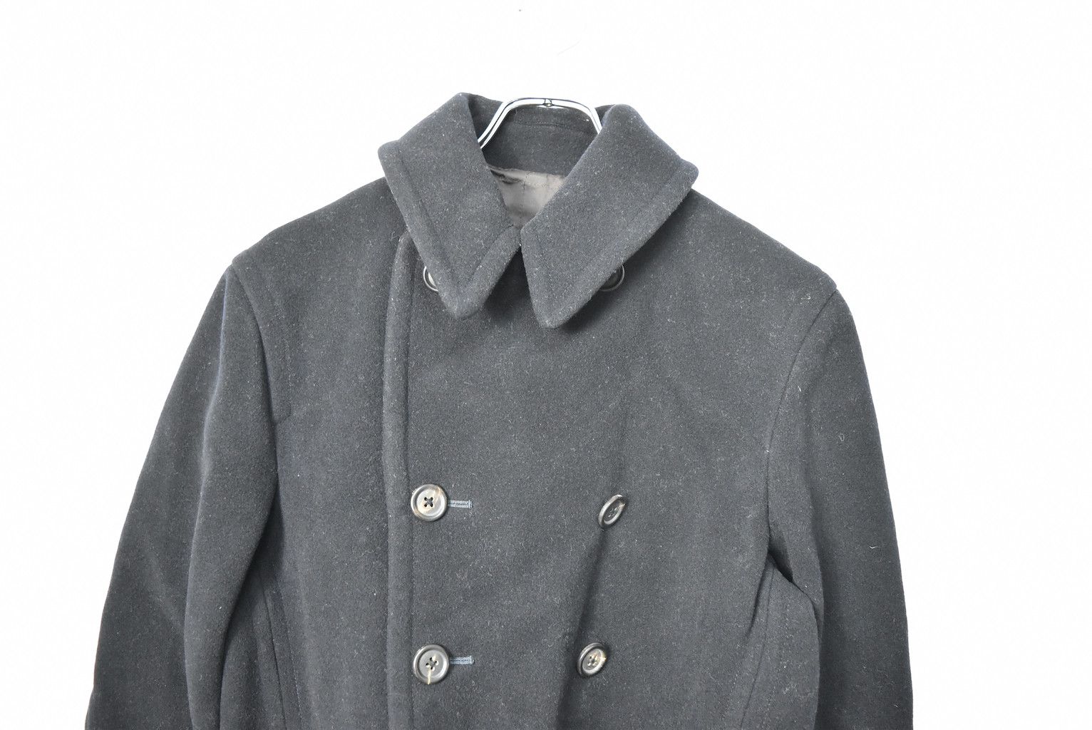 Japanese Brand plain pea coat 27284 - 744 58 Size US M / EU 48-50 / 2 - 3 Thumbnail