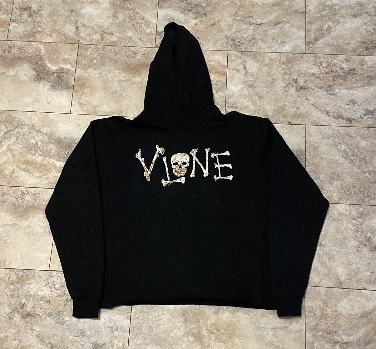 image of Vlone Black Bones Hoodie Size 2Xl, Men's