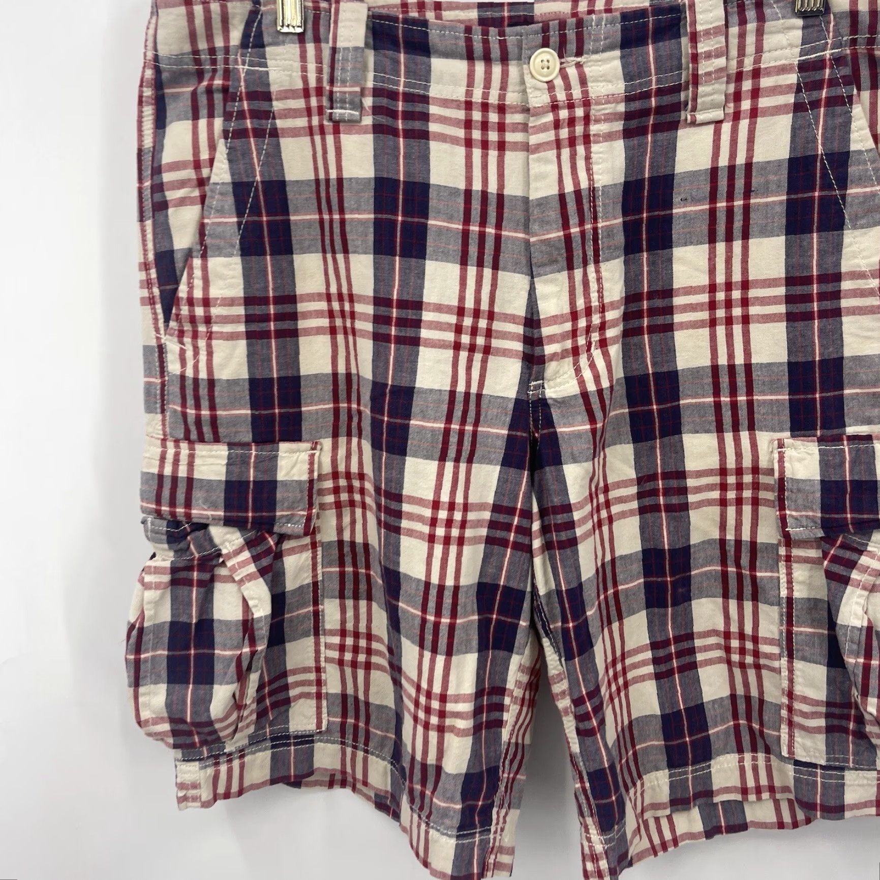 Polo Ralph Lauren VINTAGE Polo Ralph Lauren Jeans Co Plaid Cargo Shorts Mens 36 Twill Blue 90s Preppy Cargo Pocket Pockets Logo Pony Size US M / EU 48-50 / 2 - 3 Thumbnail