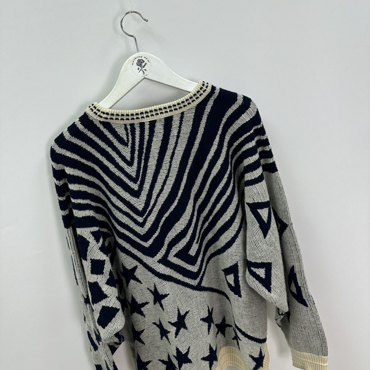 Vintage Vintage 90s Carlo Colucci knitted sweater Stars abstract y2k Size US L / EU 52-54 / 3 - 10 Thumbnail