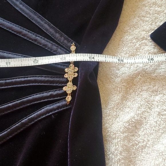 Vintage Connected Apparel Navy Blue Velour Vneck Event Accented Midi Size XL / US 12-14 / IT 48-50 - 10 Thumbnail