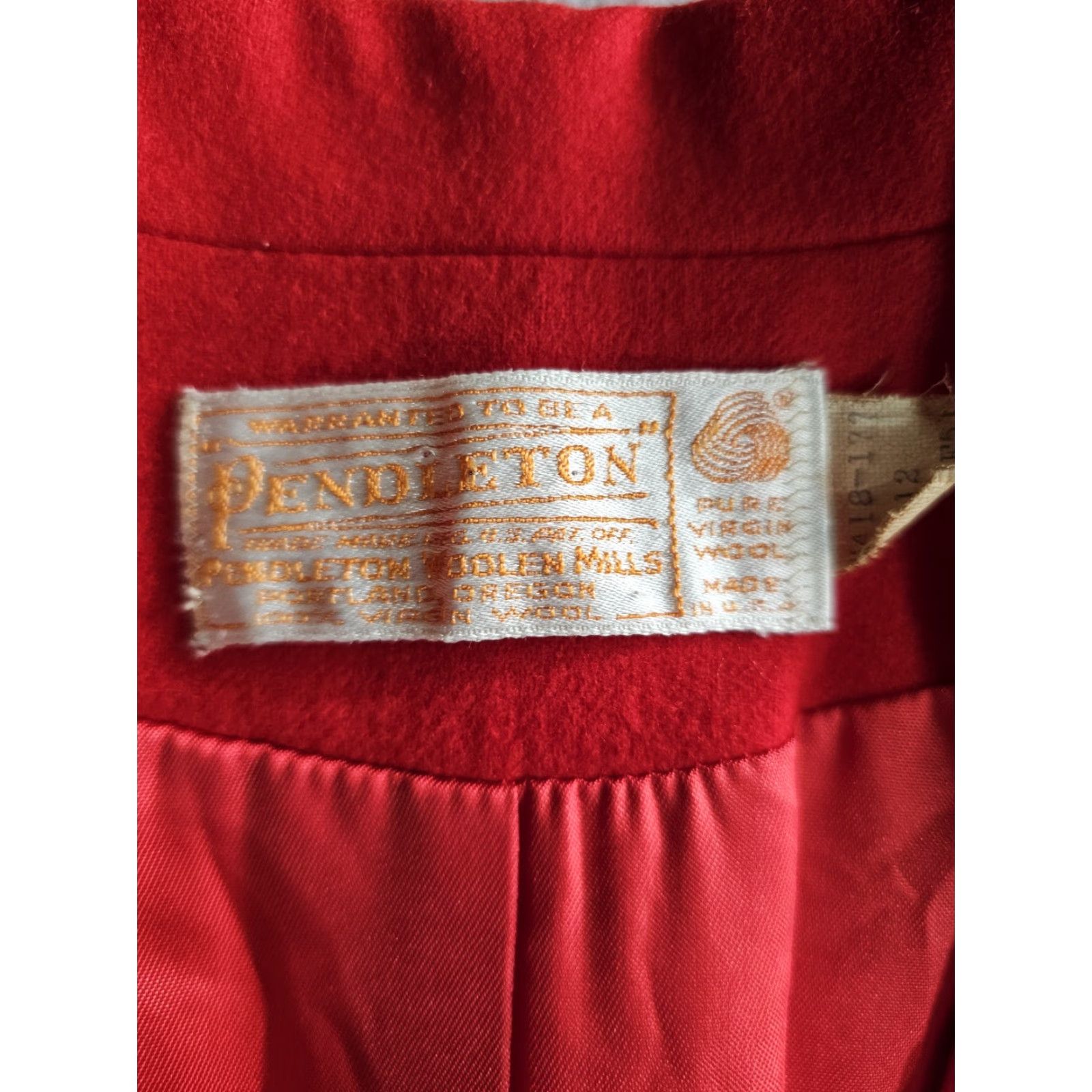 Pendleton VINTAGE Pendleton Blazer Red 100% Wool Womens Size 12 Regular Single-Breasted One-Button Notch Lapel Jacket Size XL / US 12-14 / IT 48-50 - 4 Thumbnail