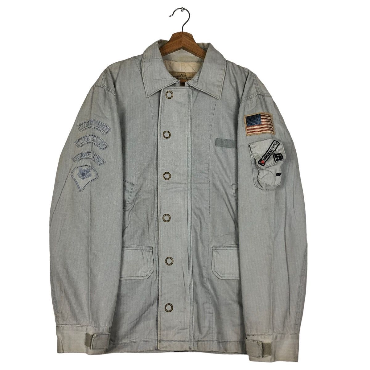 Avirex 🔥VTG DENIM JACKET AVIREX USA LTD STOCK 28-A6755 Size US XL / EU 56 / 4 - 1 Thumbnail