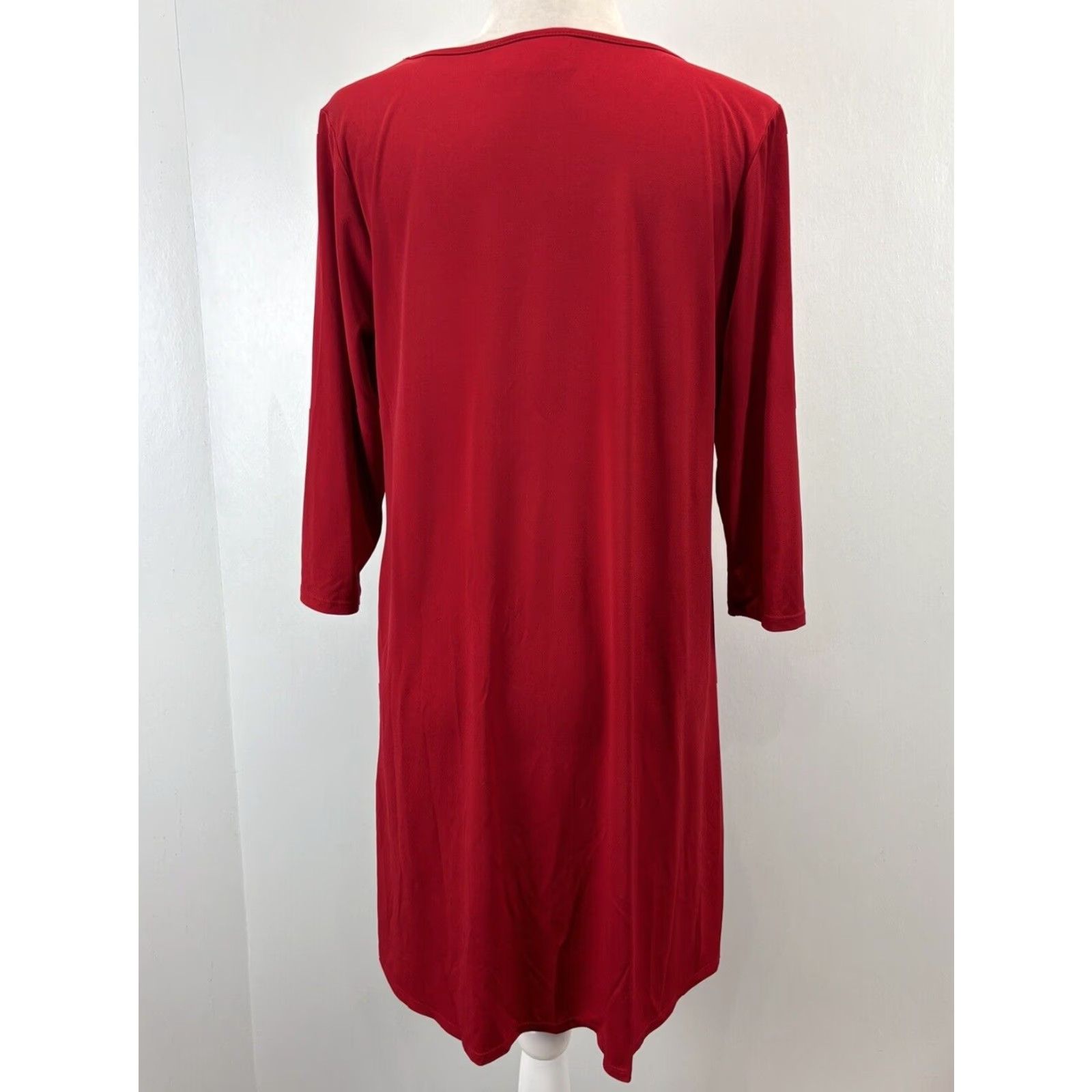 Vintage Chicos Red Tunic Top Shirt 3/4 Sleeves Women's Medium Casual Wear Size M / US 6-8 / IT 42-44 - 3 Thumbnail