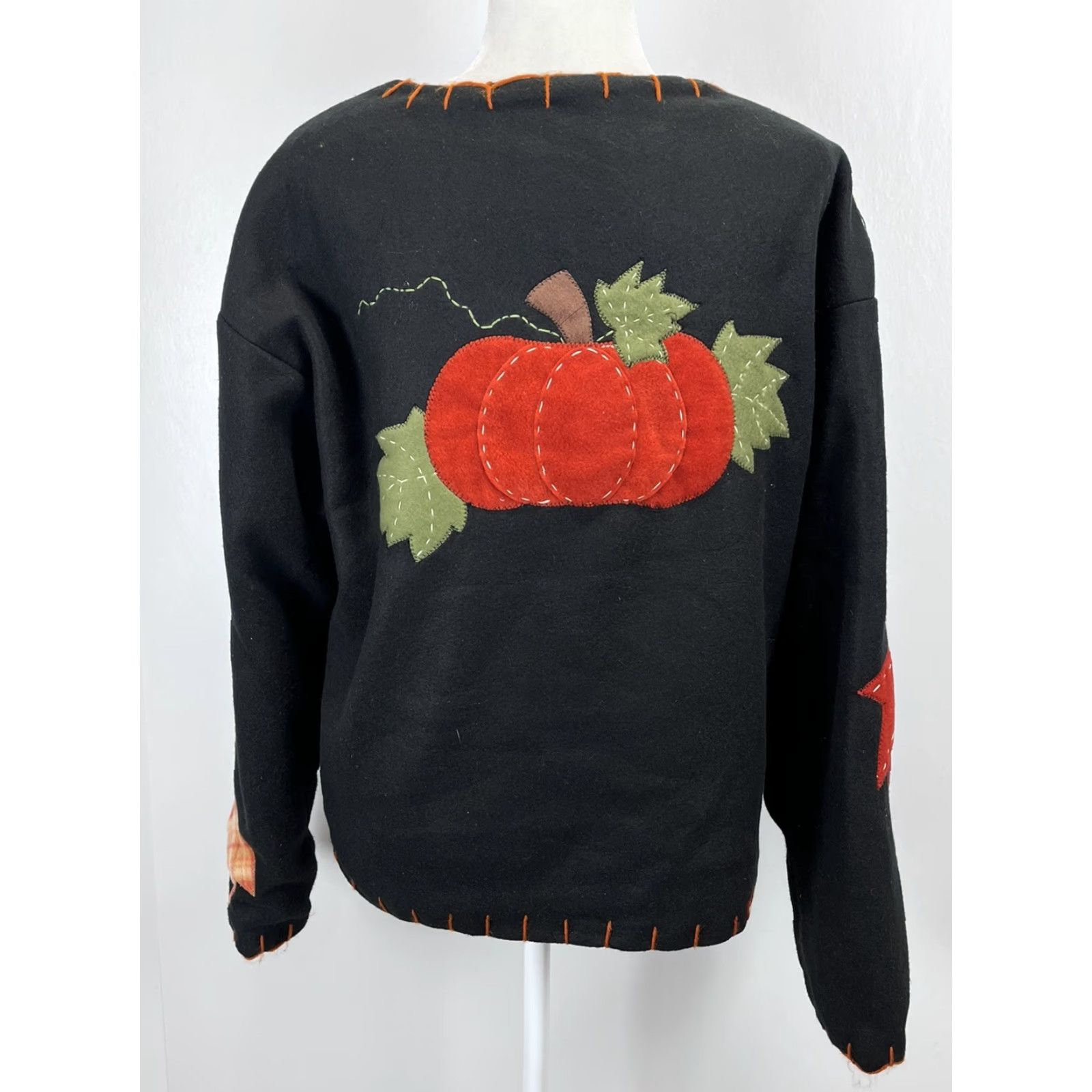 Vintage Womens Unbranded Fall Fleece Jacket One Size VGUC Pumpkins Autumn Size ONE SIZE - 3 Thumbnail