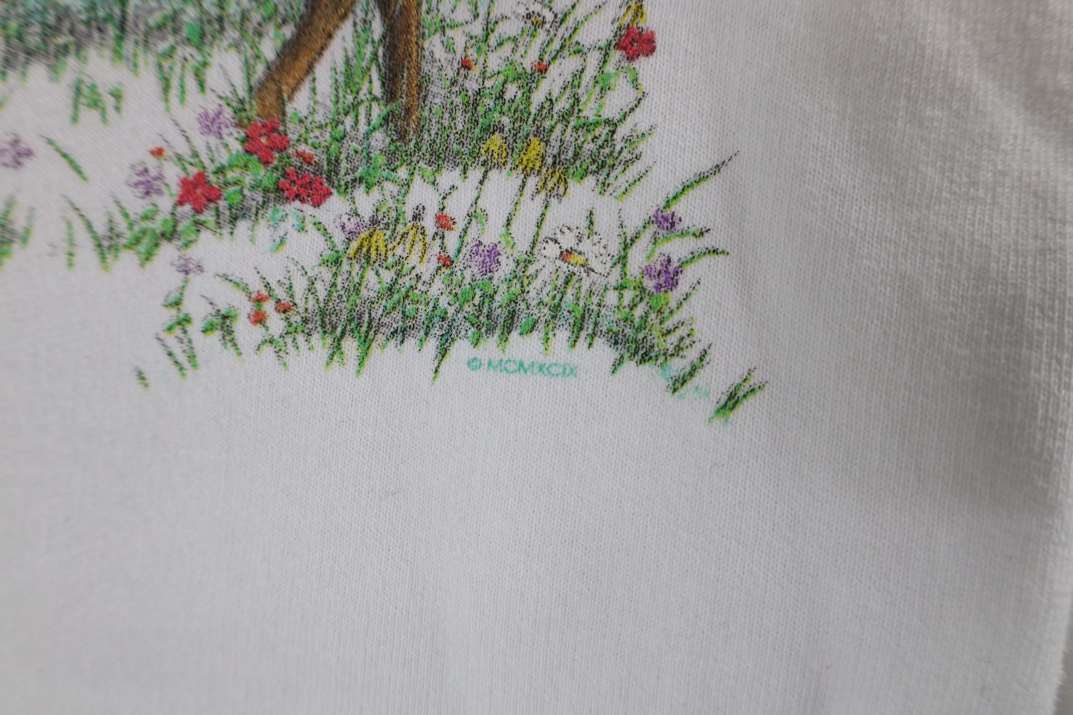 Vintage Vintage 90s Streetwear Deer Flower Cardigan Sweatshirt Size XL / US 12-14 / IT 48-50 - 5 Thumbnail