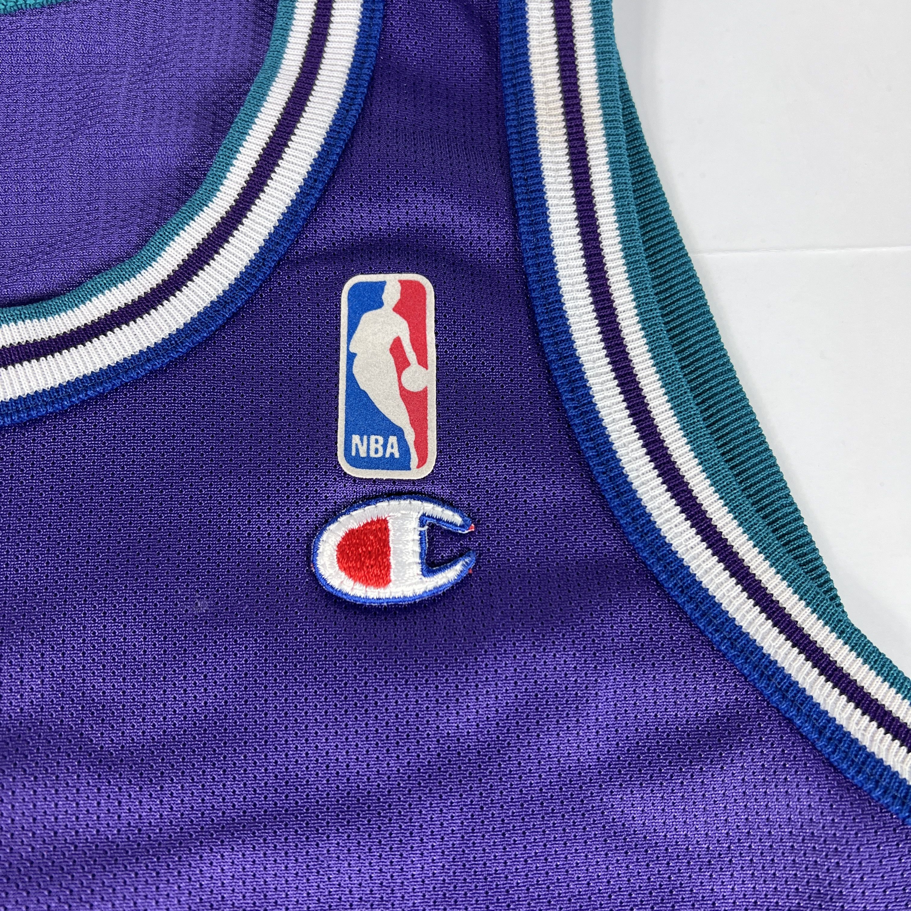 Champion × NBA × Vintage VTG 90s Champion NBA Larry Johnson Charlotte Hornets Jersey Size US M / EU 48-50 / 2 - 4 Thumbnail