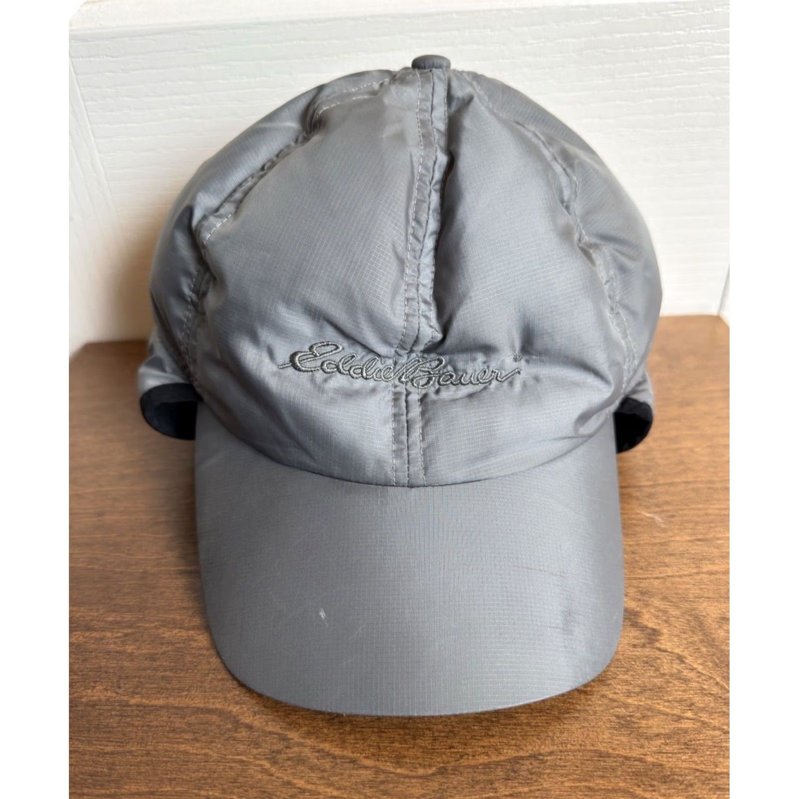 Eddie Bauer Eddie Bauer Trapper Hat Cap ear flap L/XL Gray Fleece Lined Goose Down Filled Mens Winter Insulated Size US L / EU 52-54 / 3 - 2 Thumbnail