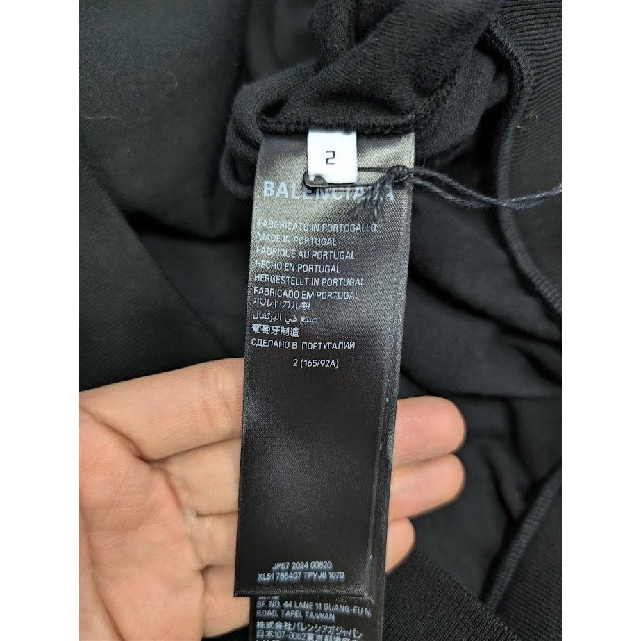 Balenciaga o1rshd1 Oversized Zip-Up Hoodies in Black/White Size US M / EU 48-50 / 2 - 17 Thumbnail