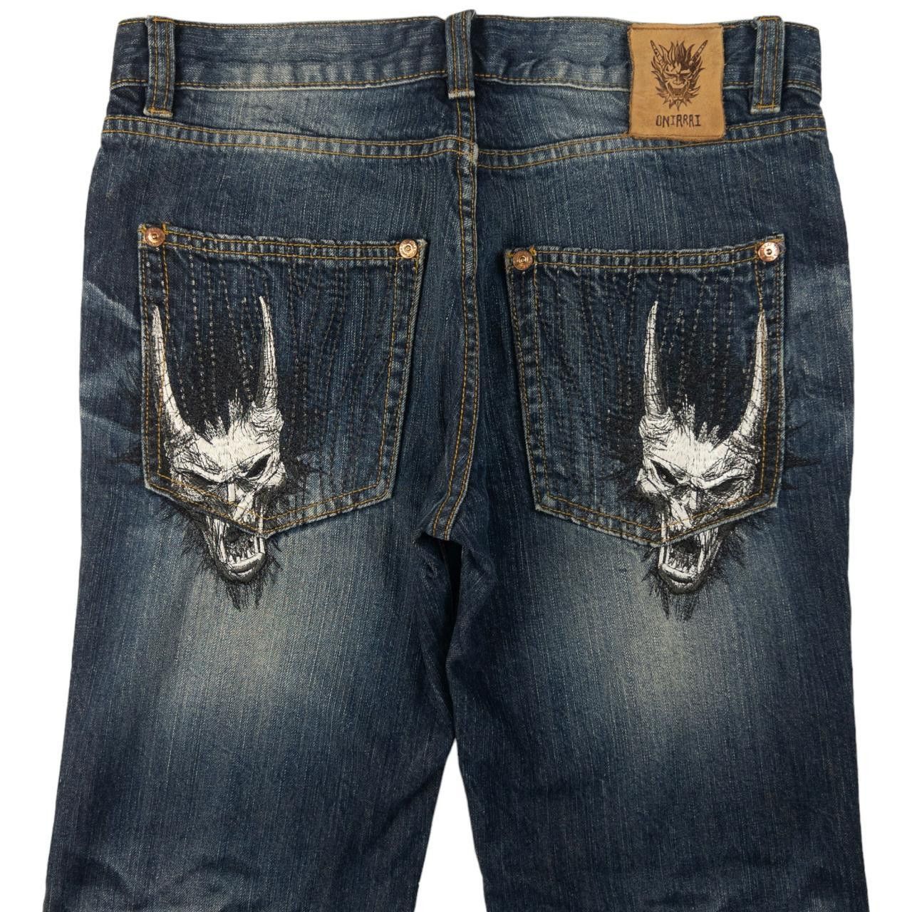 Other Vintage Oniarai Embroidered Monster Japanese Denim Jeans W33 Size US 33 - 4 Thumbnail