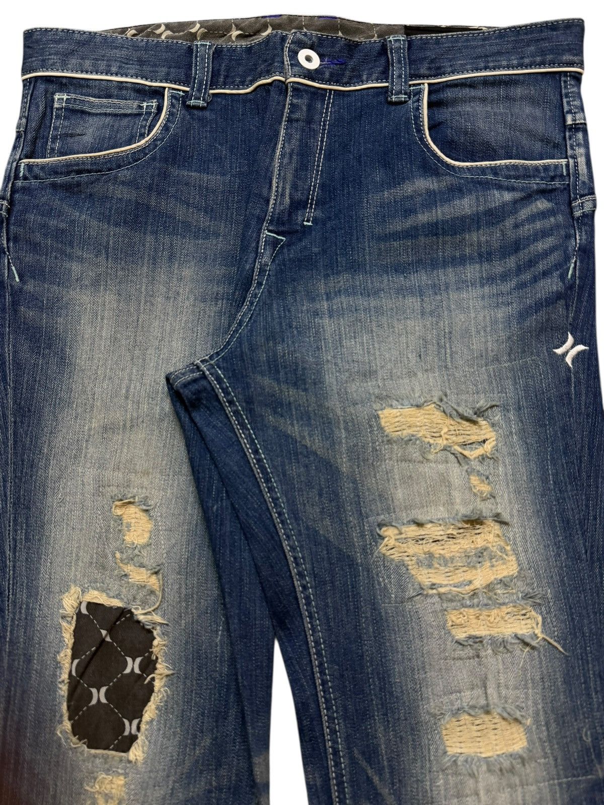 Hurley Vintage Y2K Hurley Blue Faded Wash Distressed Straight Leg Size US 32 / EU 48 - 4 Thumbnail