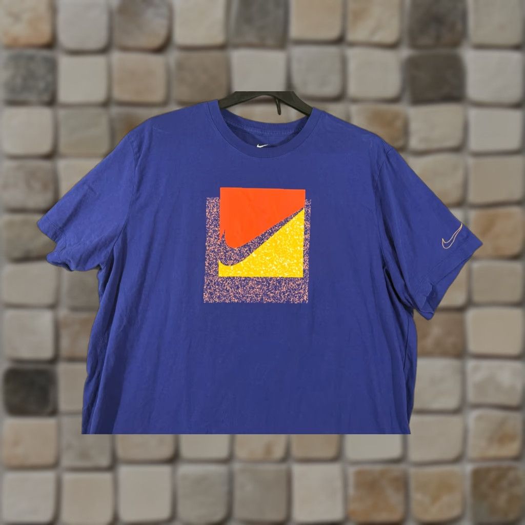 Nike Nike Tee Mens 2XL Blue Sportswear NSW Brandriff Swoosh Box Logo Short Sleeve Size US 39 - 1 Thumbnail