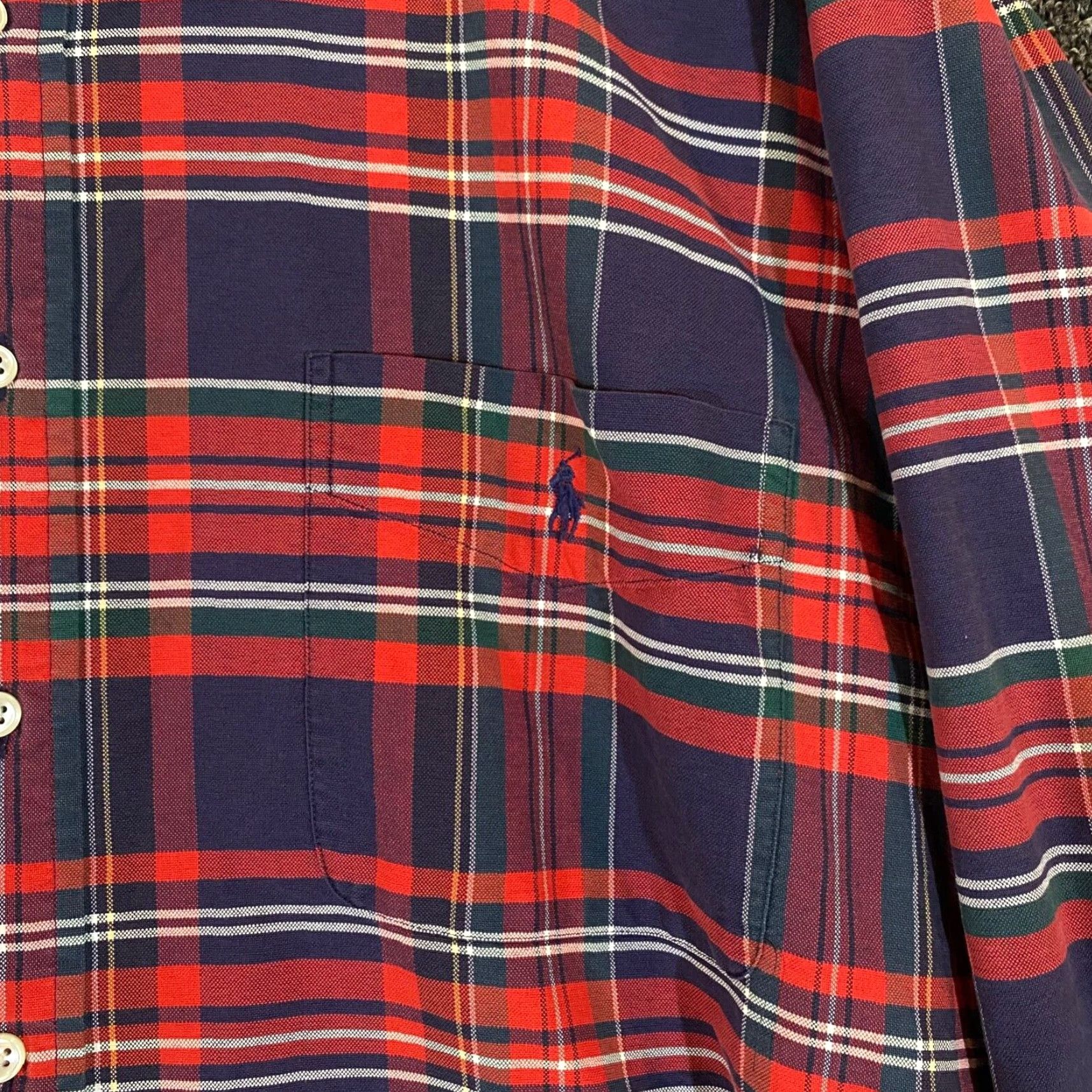 Ralph Lauren RALPH LAUREN Shirt Mens L Red Blue Plaid Button-Down Short Sleeve Big Shirt Size US L / EU 52-54 / 3 - 3 Thumbnail