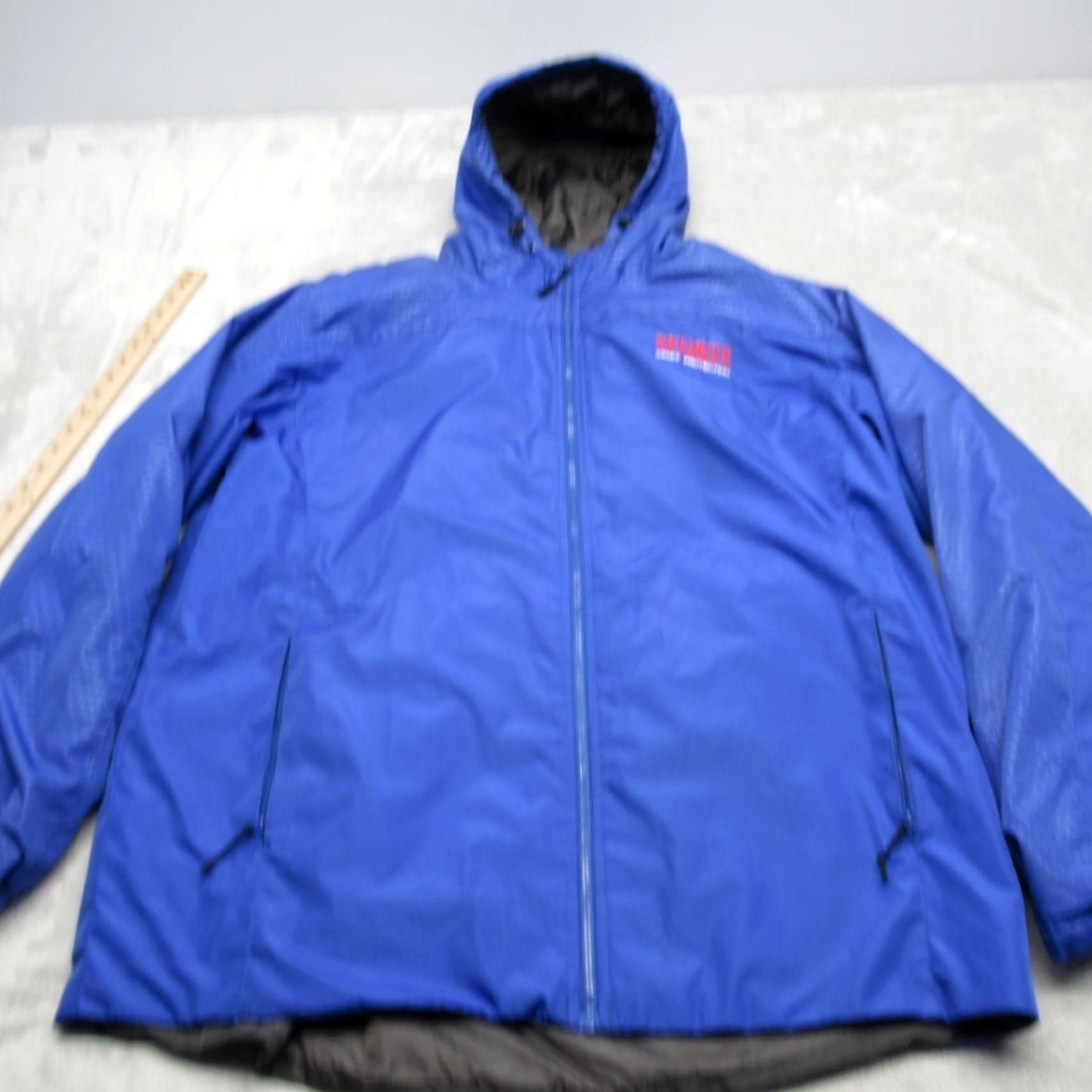 Holloway VINTAGE Holloway Jacket Mens XL Blue Full Zip Hood Windbreaker Geometric 80s 90s Outdoors Mens Size US XL / EU 56 / 4 - 2 Thumbnail