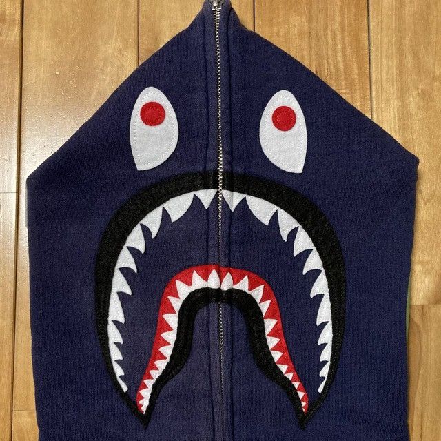 Bape BAPE WGM Shark Full Zip Hoodie Navy a bathing ape Size US XL / EU 56 / 4 - 3 Thumbnail