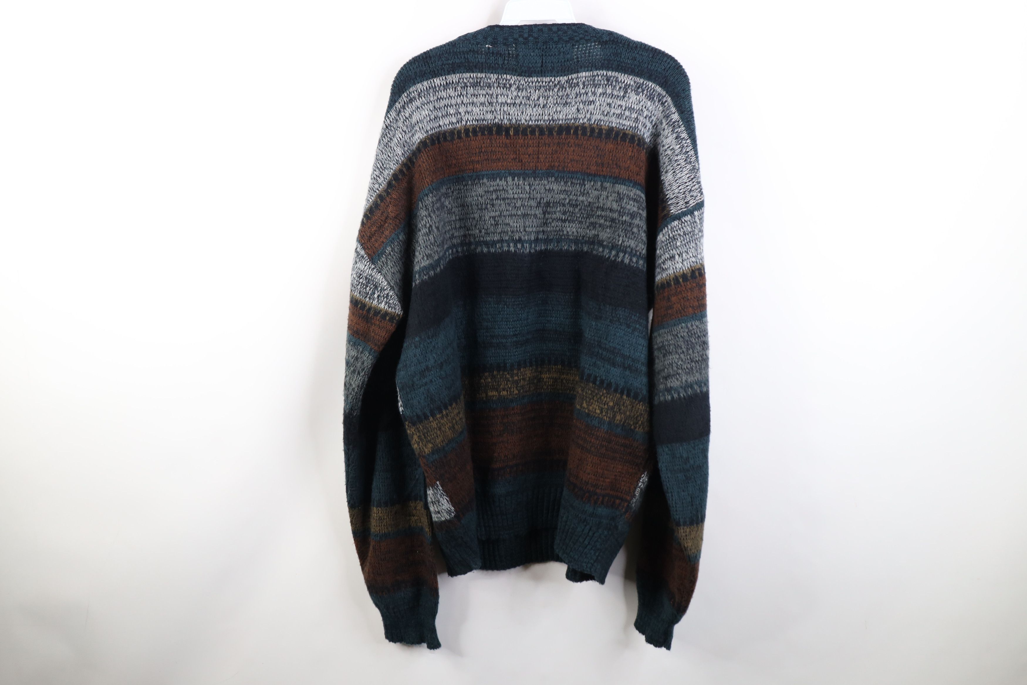 Vintage Vintage 90s Streetwear Knit V-Neck Sweater Earth Tone Size US XL / EU 56 / 4 - 9 Thumbnail