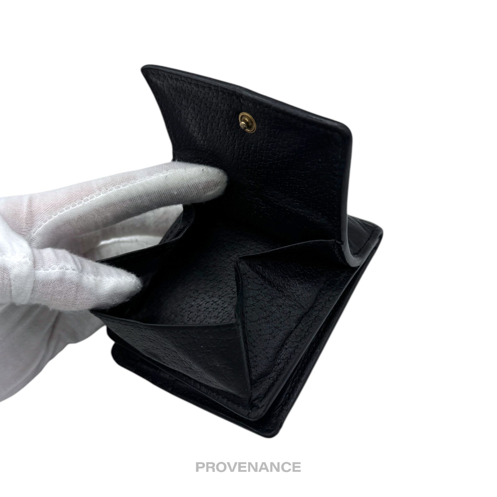 Gucci 🔴 Gucci GG Marmont Snap Bifold Wallet - Black Leather Size ONE SIZE - 9 Thumbnail