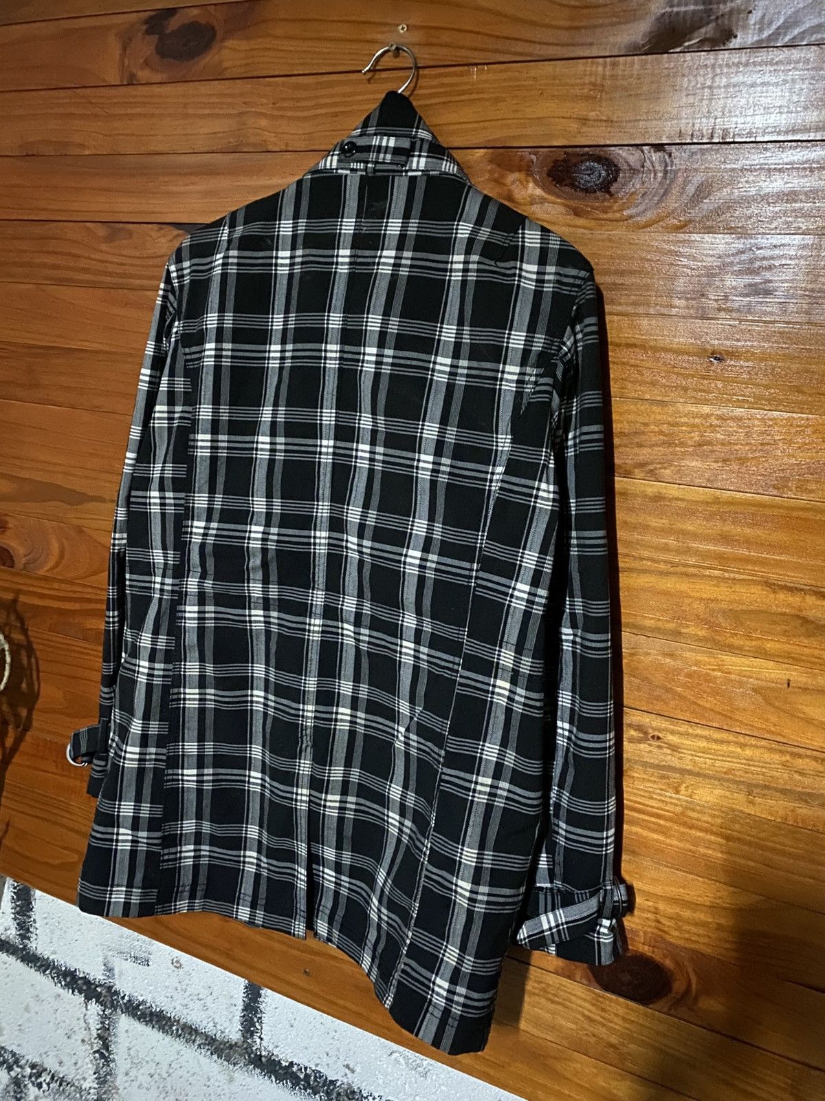 Japanese Brand Beno Modern Expression Black White Plaid Lolita Long Jacket Size US M / EU 48-50 / 2 - 13 Thumbnail