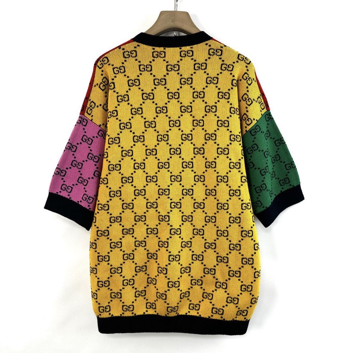 Gucci GUCCI / Women's Contrast GG Print Short Sleeve Knit Top K12 Size US M / EU 48-50 / 2 - 2 Thumbnail