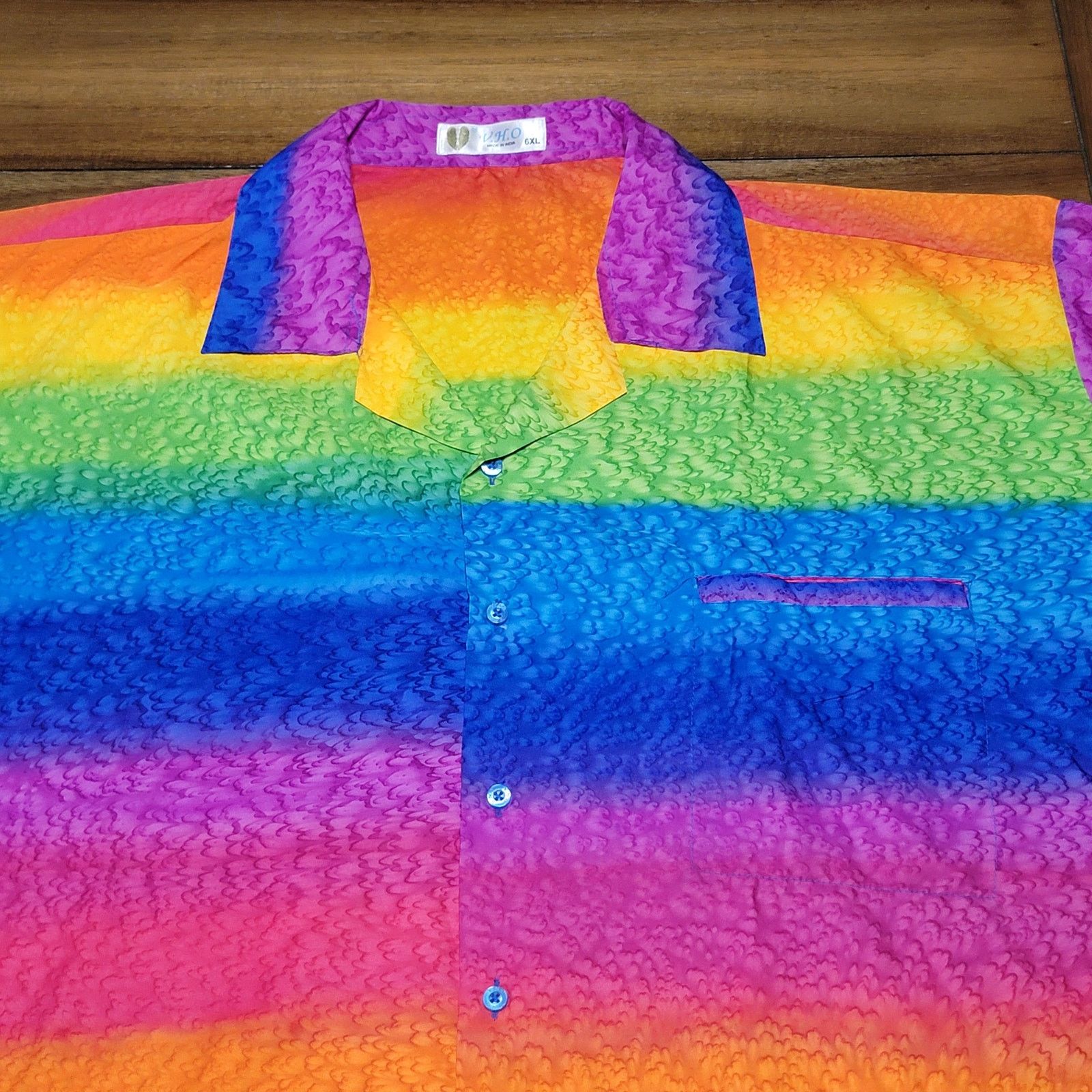 Other V.H.O. Ladies Full Button Rainbow Blouse - Size 6XL Size ONE SIZE - 2 Thumbnail