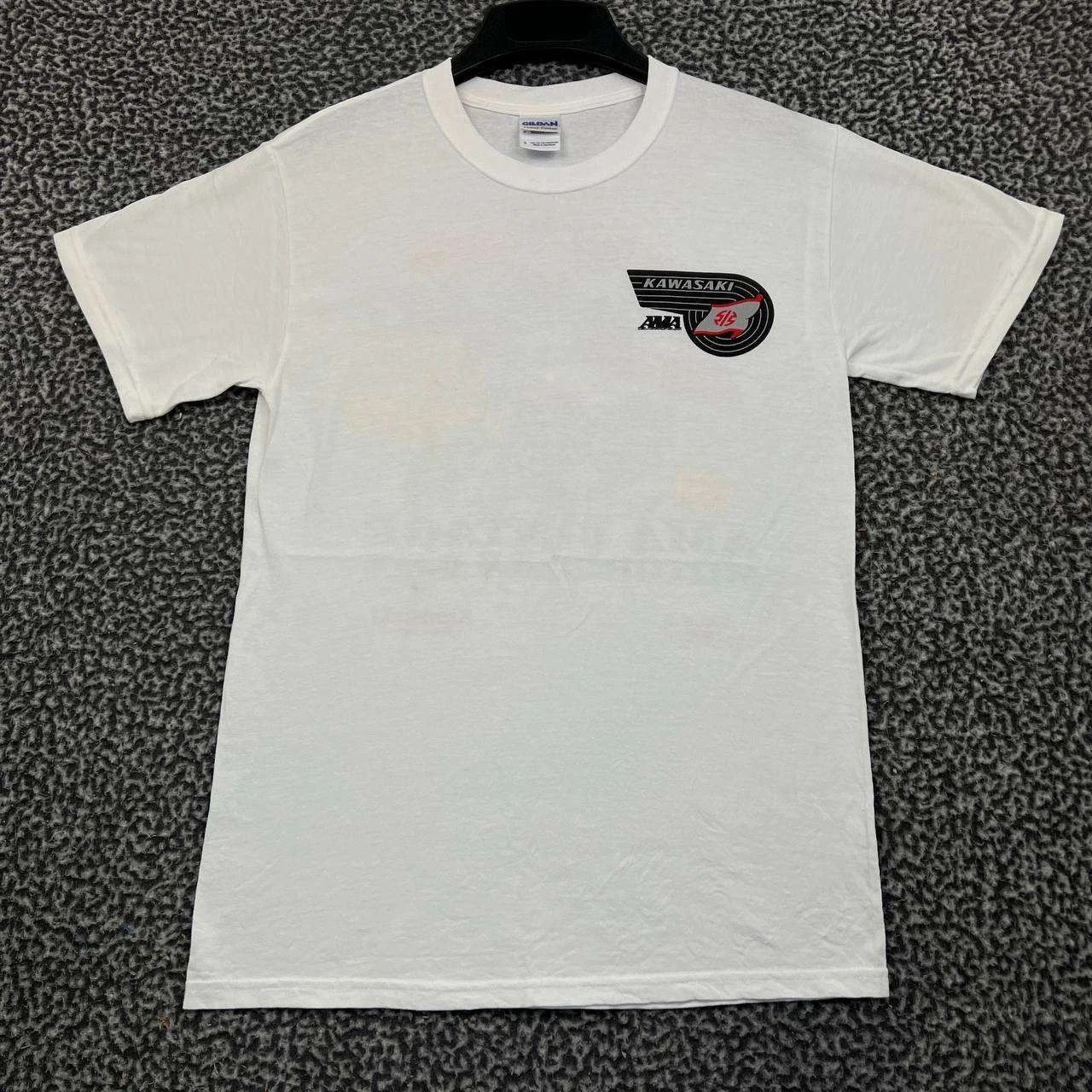 Gildan Kawasaki Motorcycles Shirt Men White Short Sleeve Cotton S Size US S / EU 44-46 / 1 - 2 Thumbnail