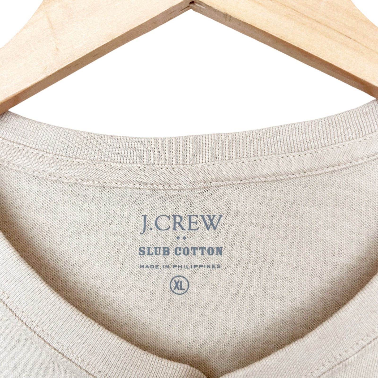 J.Crew J. Crew Slub Cotton Tan Oatmeal Short Sleeve Henley Sz XL Size US XL / EU 56 / 4 - 2 Thumbnail