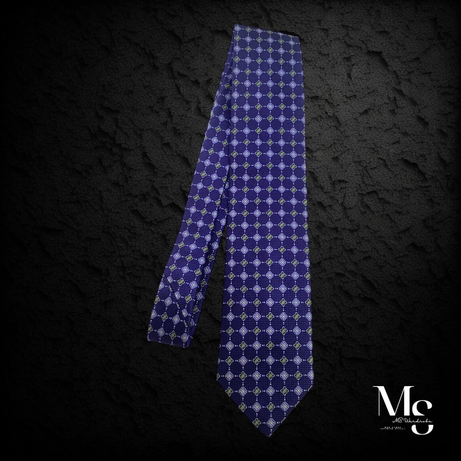 David Donahue DAVID DONAHUE Blue Floral Luxury Silk Tie Hand Made In USA Size ONE SIZE - 6 Thumbnail