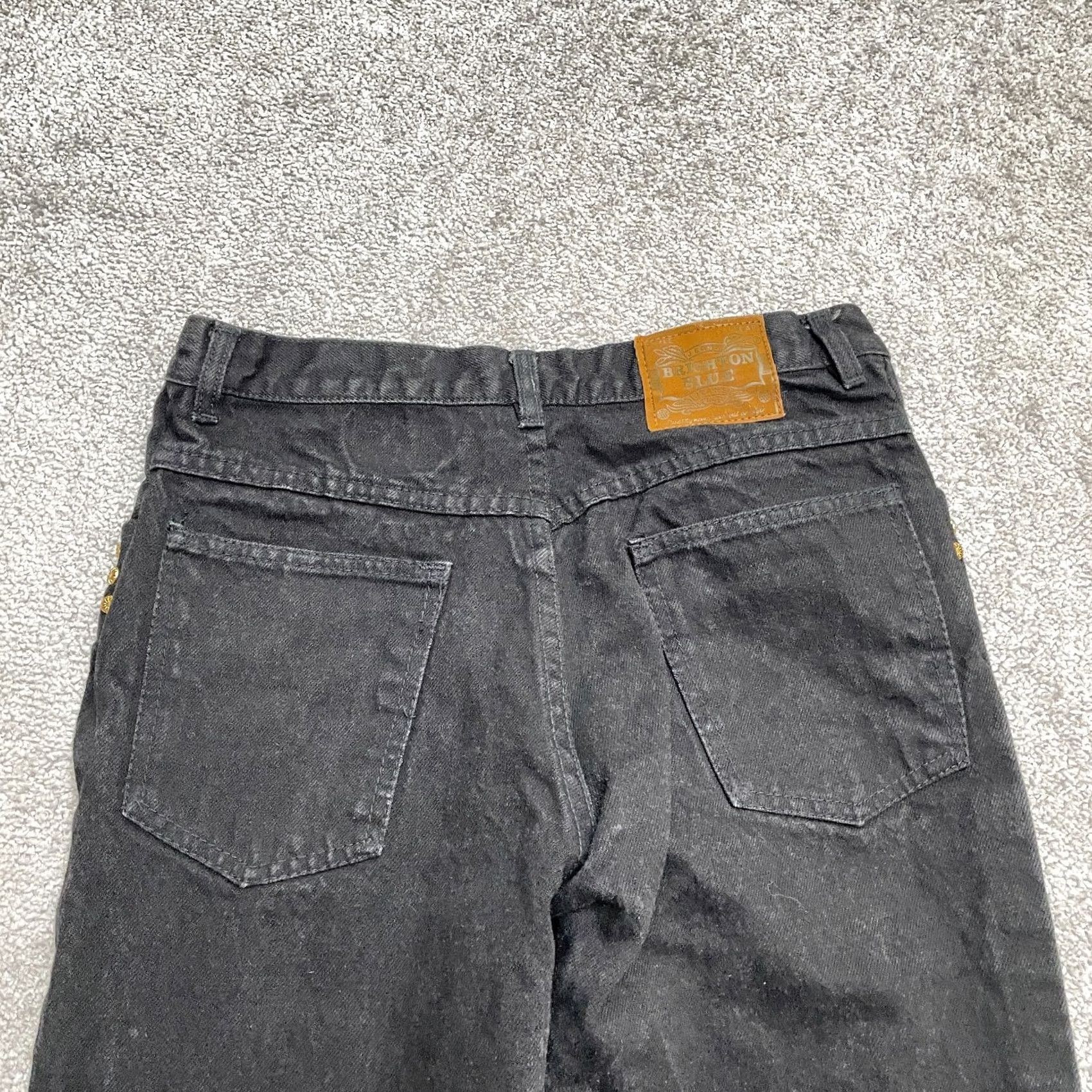 Brighton Brighton Blue Lexicco Vintage Studded Denim Jeans Womens 12 Black Straight 90s Retro Designer Jeans Size 34" / US 12 / IT 48 - 5 Thumbnail