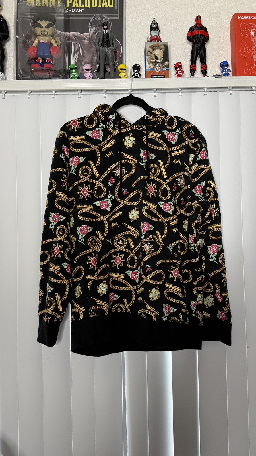 Stussy Stüssy Gold Chain Rose Hoodie – Black – Size M Size US M / EU 48-50 / 2 - 1 Thumbnail