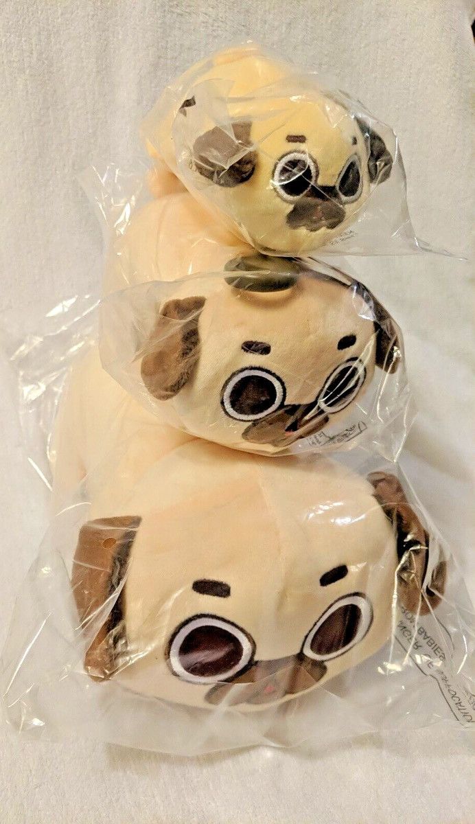 Other Puglie pug plush toy 3 size with bag bundle Size ONE SIZE - 1 Thumbnail