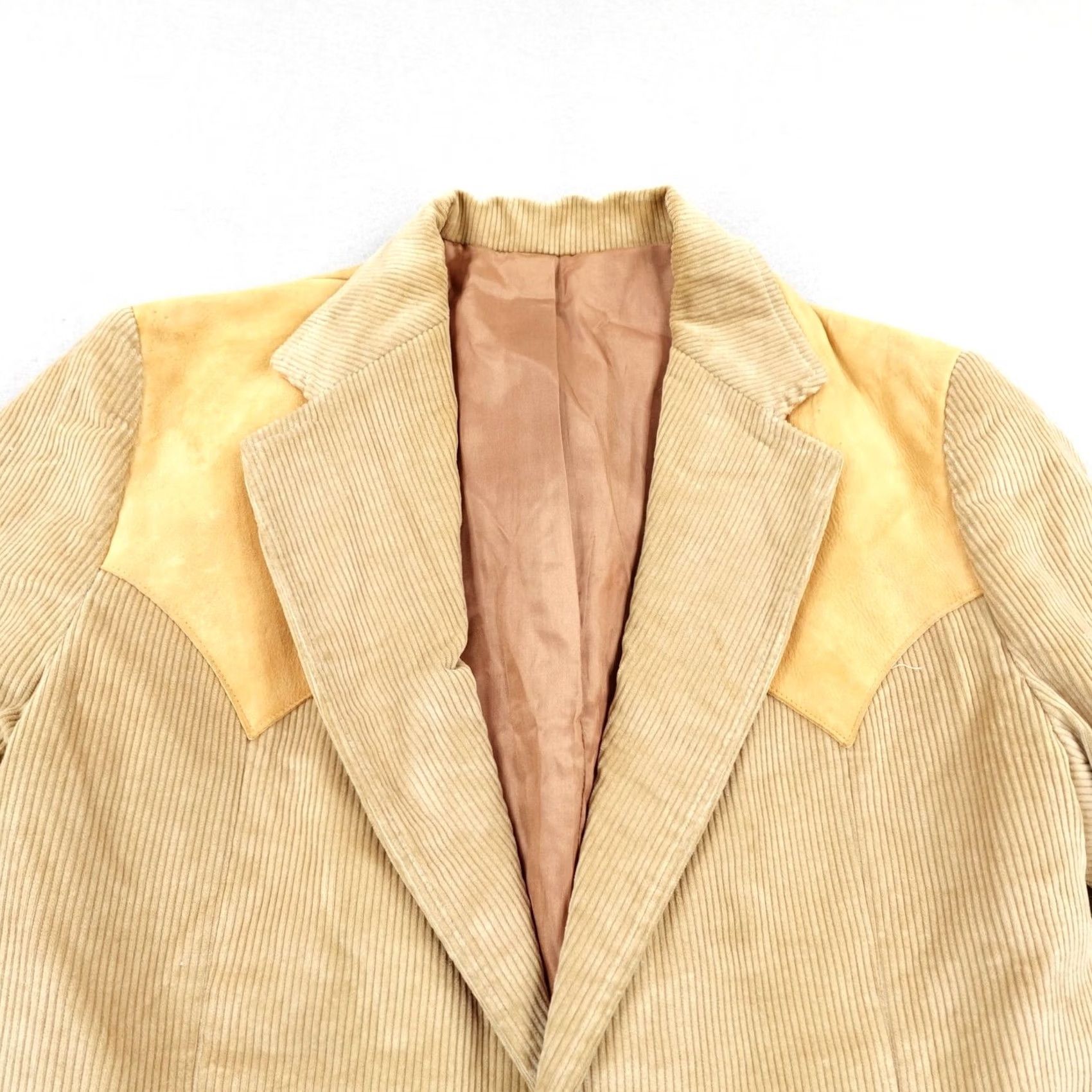 Vintage VINTAGE Brad Whitney Blazer Mens 40R Beige Corduroy Western Sport Coat Blazer Jacket Size 40R - 2 Thumbnail