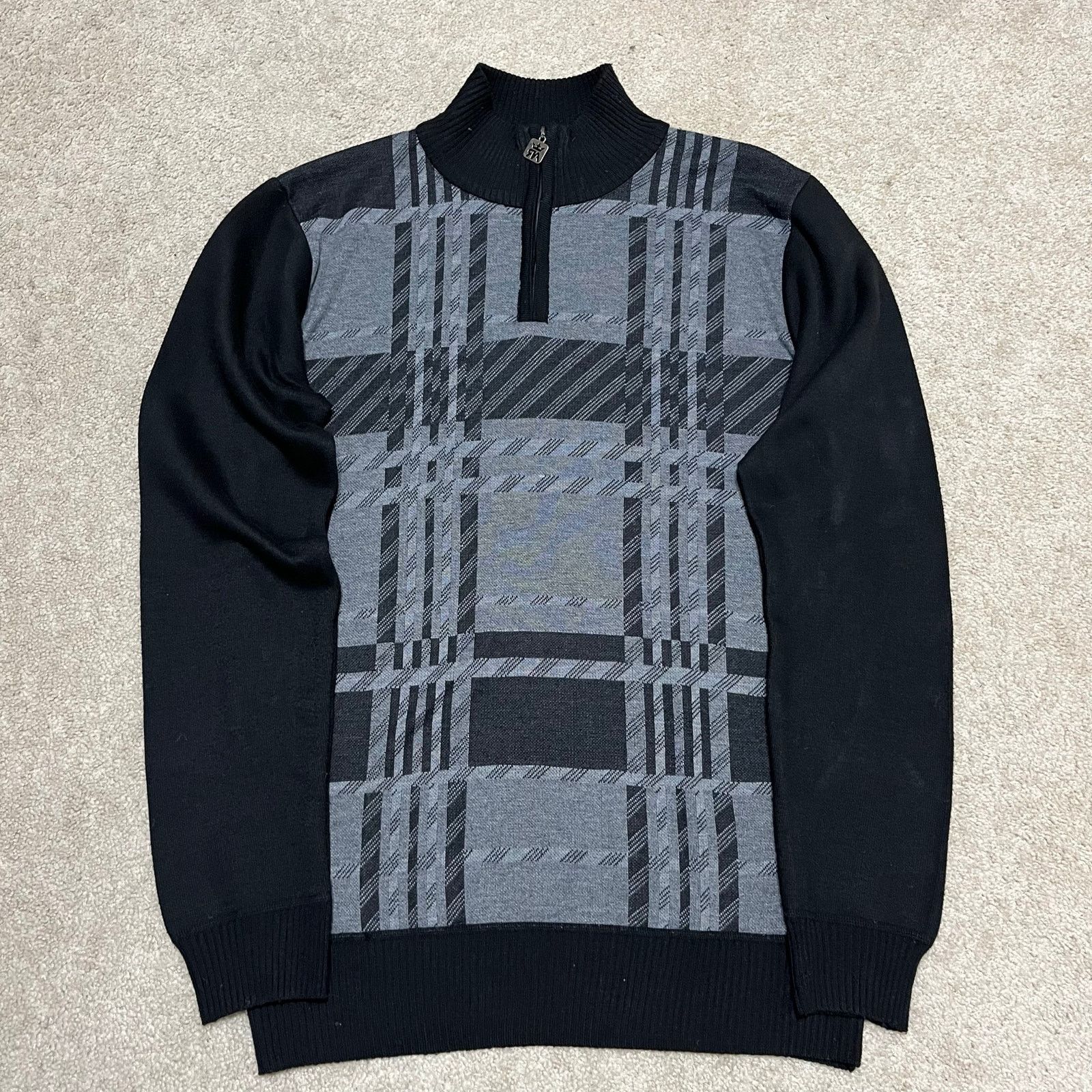 Other Y2K Red Ape Black Gray Plaid Quarter Zip Sweater Large Size US L / EU 52-54 / 3 - 1 Thumbnail