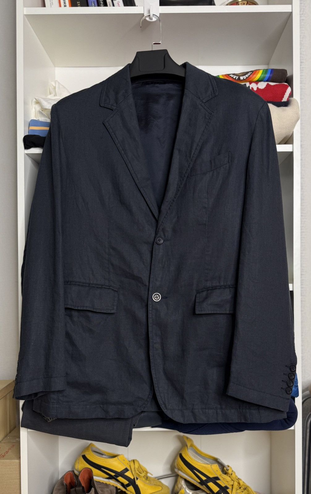 Burberry Burberry London Navy Blue Linen Blazer size 50 Size 50R - 2 Thumbnail