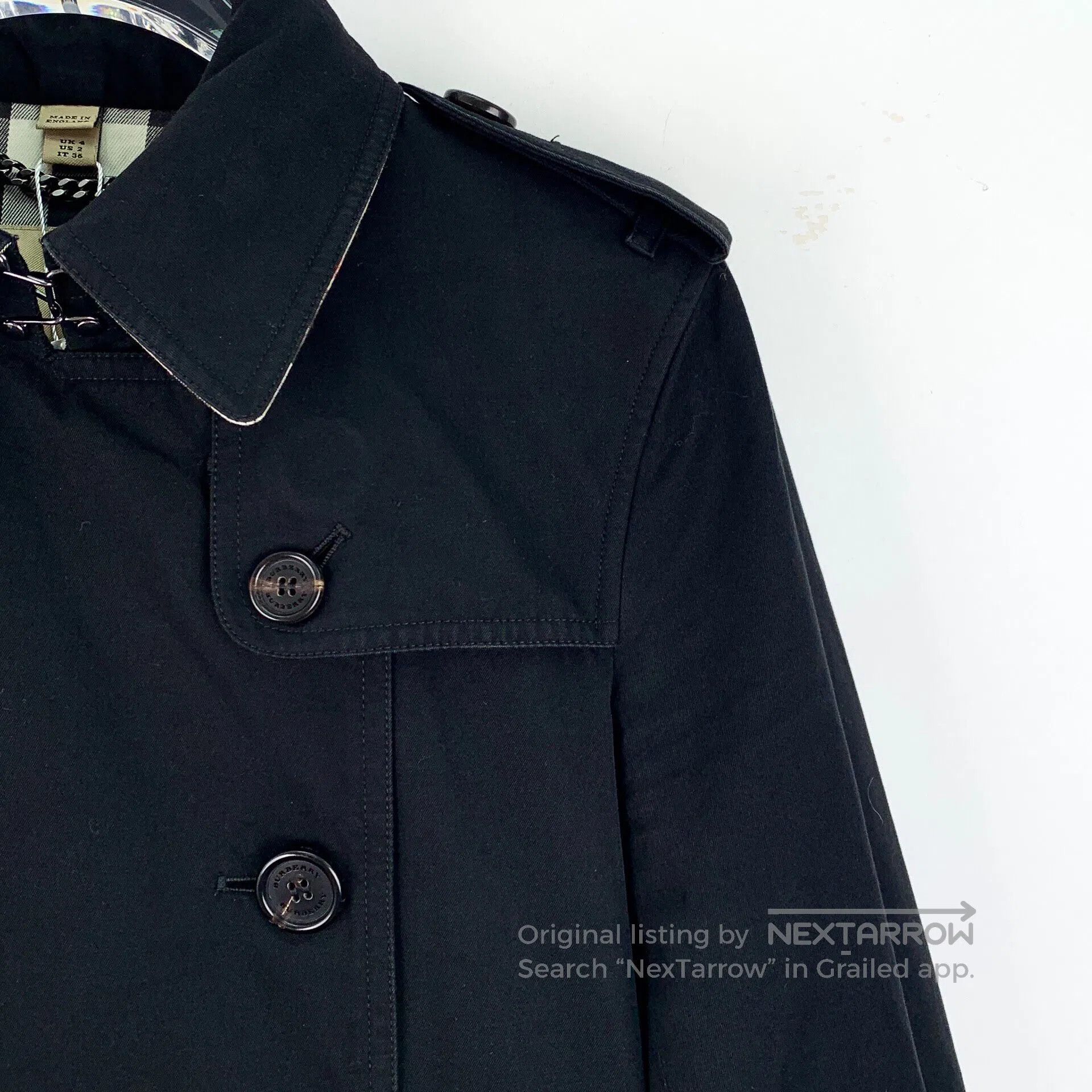 Burberry Burberry Black Cotton Collar Double-breasted Long Sleeve B Size XS / US 0-2 / IT 36-38 - 3 Thumbnail