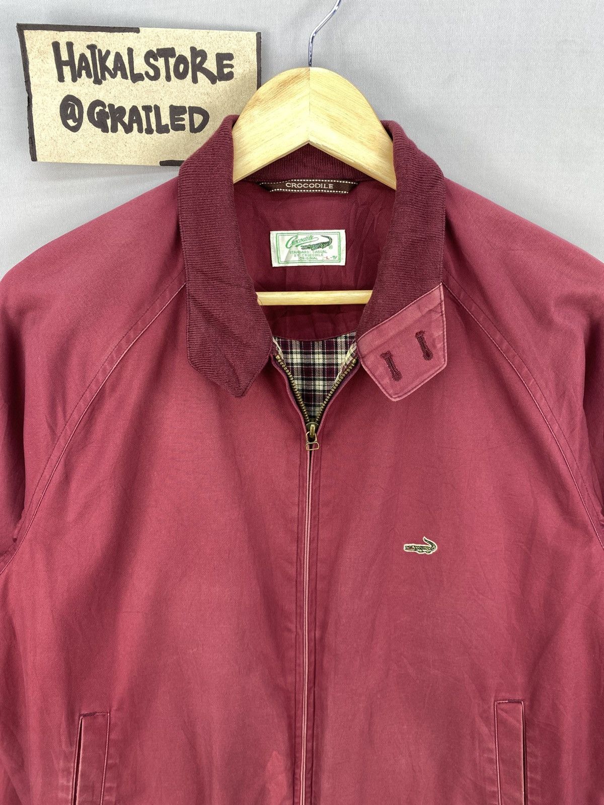 Japanese Brand Crocodile Bomber Style Jacket Maroon Colour Size US L / EU 52-54 / 3 - 7 Thumbnail