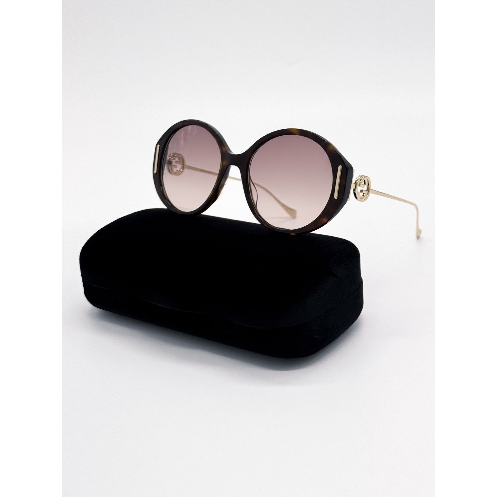 Gucci NEW GUCCI SUNGLASSES GG1202S 003 HAVANA/GOLD OVERSIZED WOMEN Size ONE SIZE - 1 Thumbnail